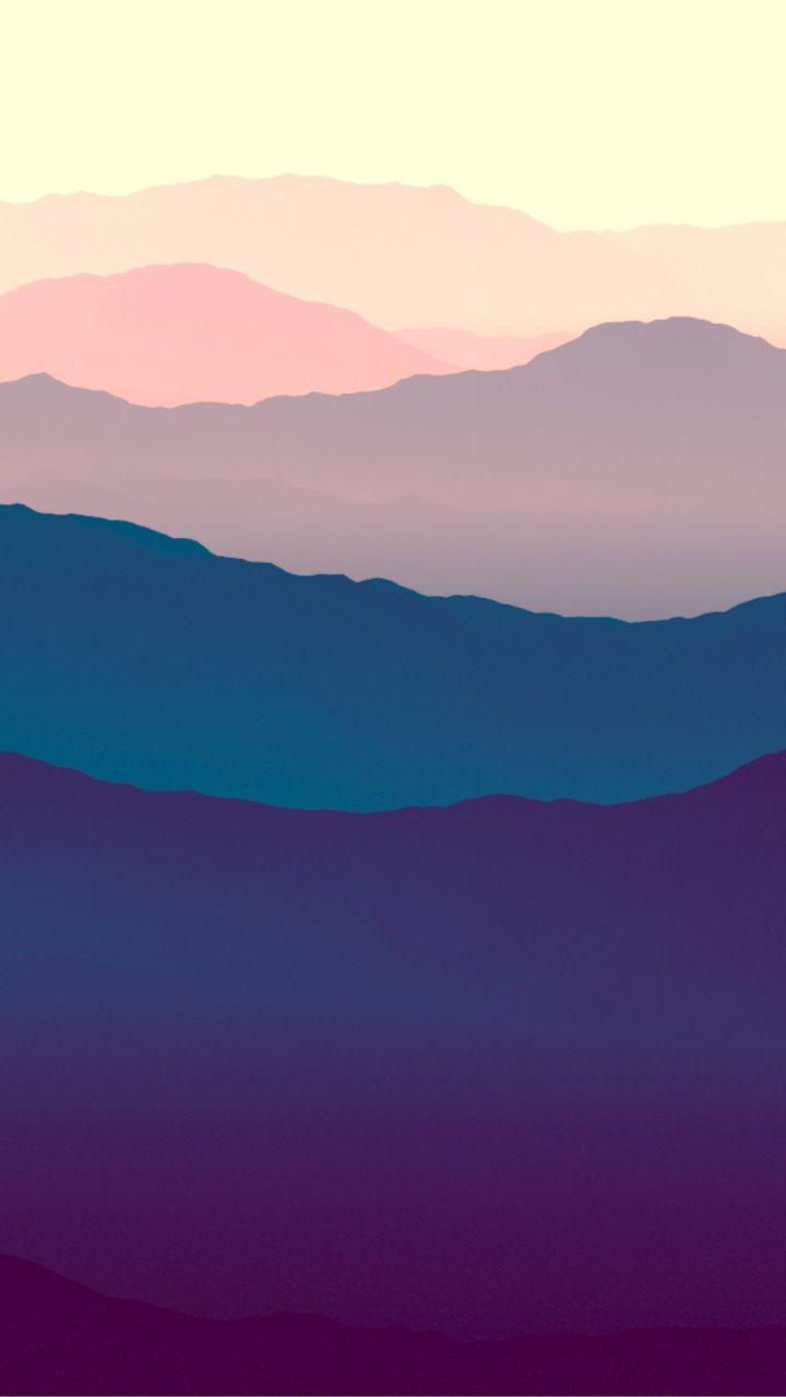 720x1280 Mountains, landscape, purple sunset, gradient, horizon, 720x1280 wallpaper. Pastel iphone wallpaper, Minimal painting, Aesthetic iphone wallpaper