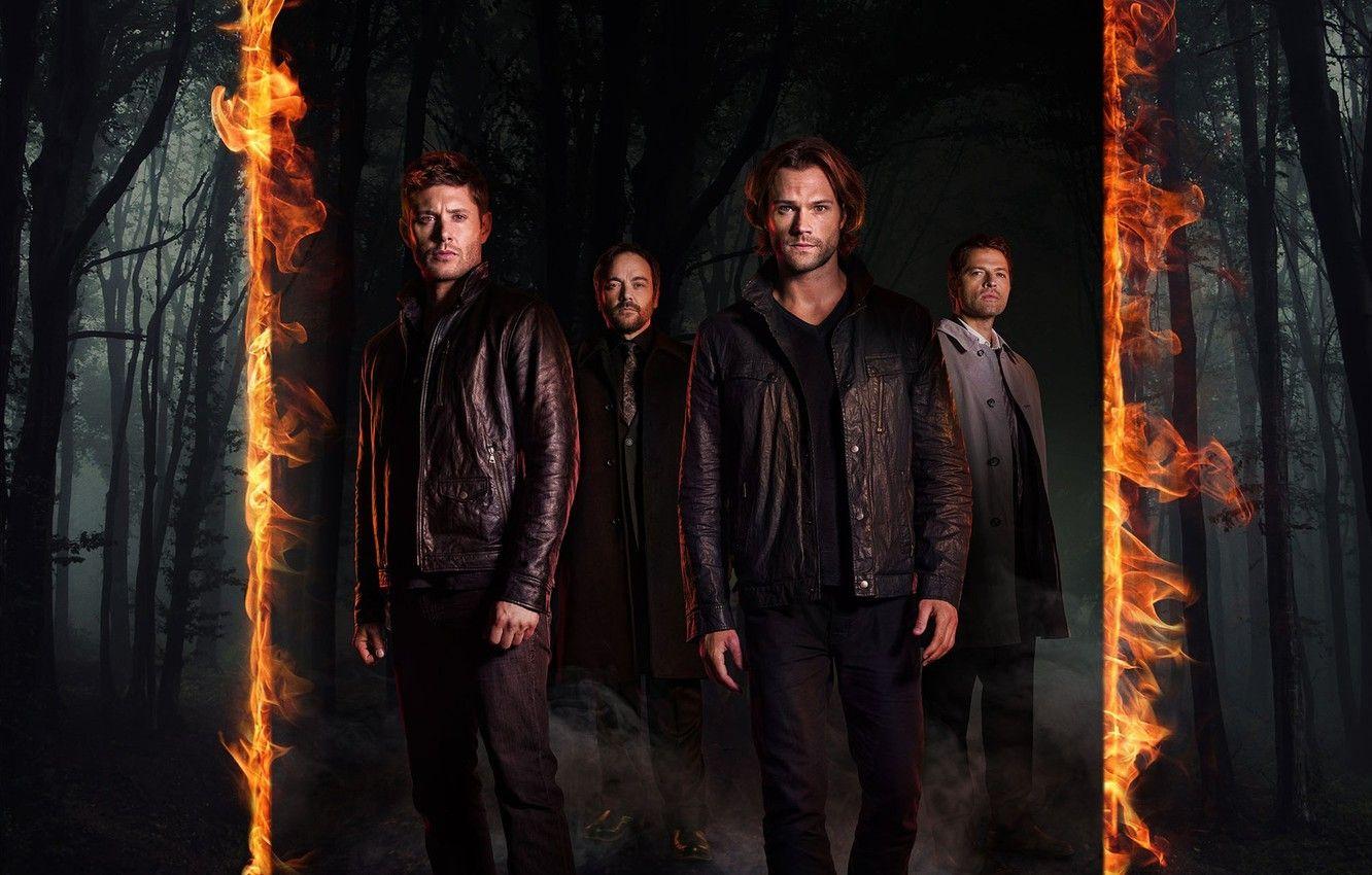 1332x850 Wallpaper fire, flame, forest, devil, Supernatural, Jensen Ackles, man, limbo, angel, good, bad, brothers, Dean Winchester, Sam Winchester, Over The Padalecki Jared, Castiel image for desktop, section фильмы