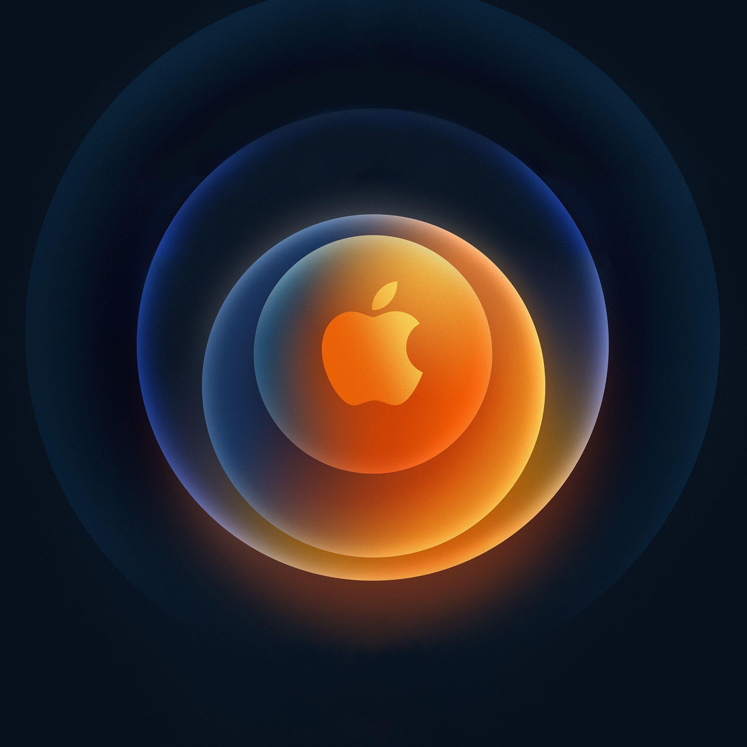 2560x2560 Apple 4K Wallpaper, iPhone Event, logo, Dark background, Technology