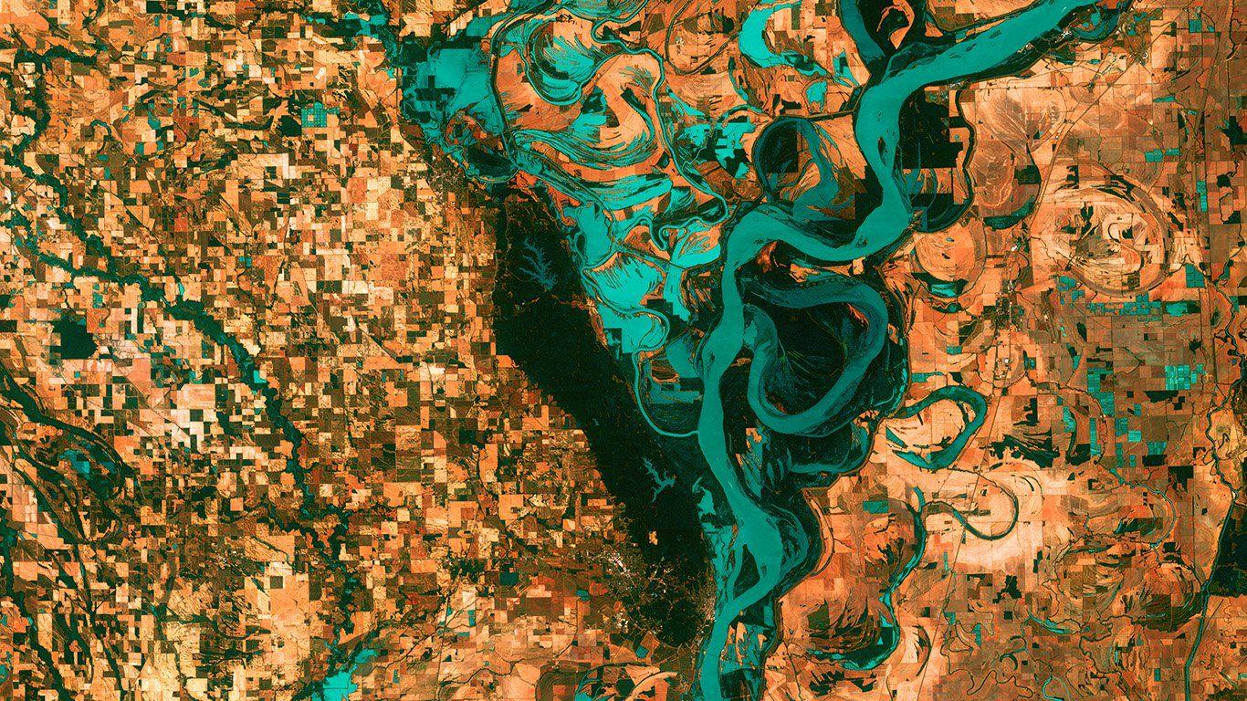 1366x768 wallpaper for desktop, laptop. earthview mississippi river