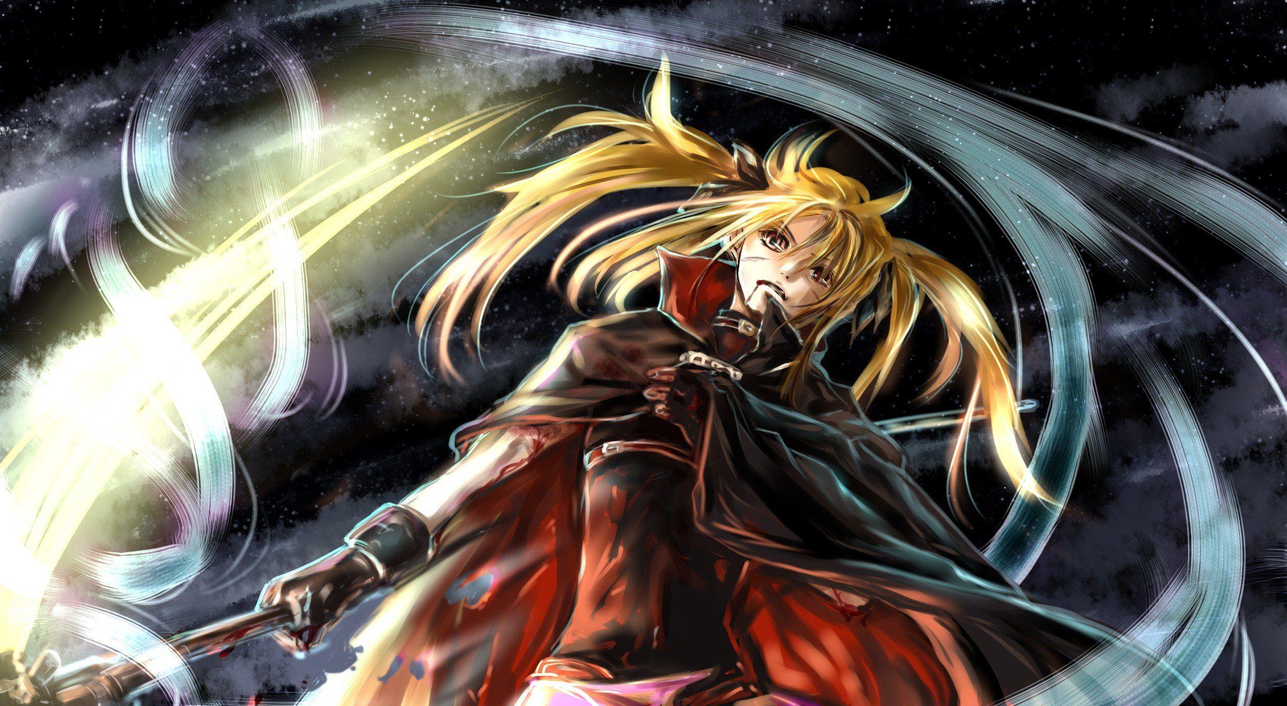 2507x1377 anime girls, Anime, Blonde, Night, Fate Testarossa, Mahou Shoujo Lyrical Nanoha Wallpaper HD / Desktop and Mobile Background