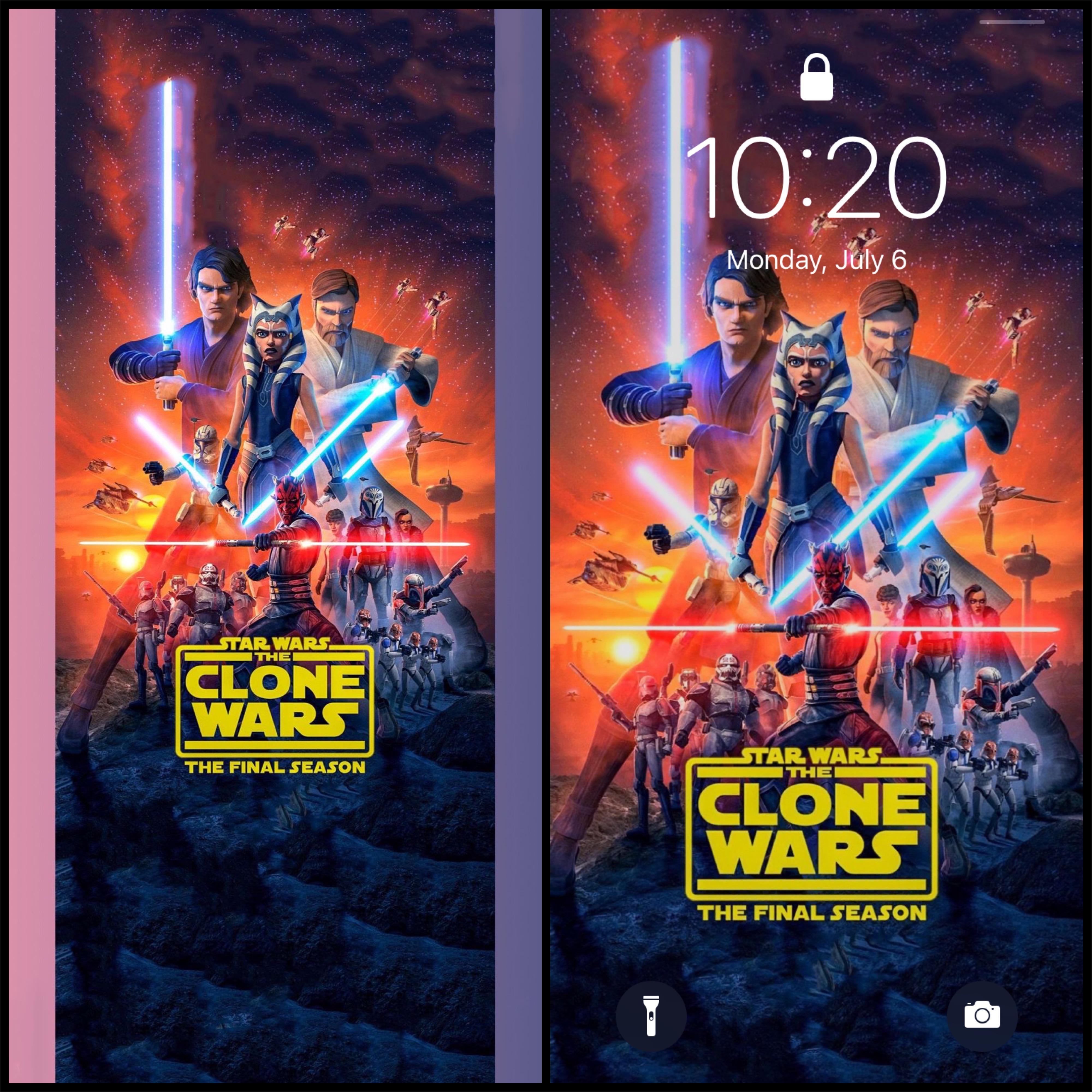 4000x4000 I made a Clone Wars S7 iPhone wallpaper. If you use the photo on the left and zoom in you can fit it how you want to. The photo on the right