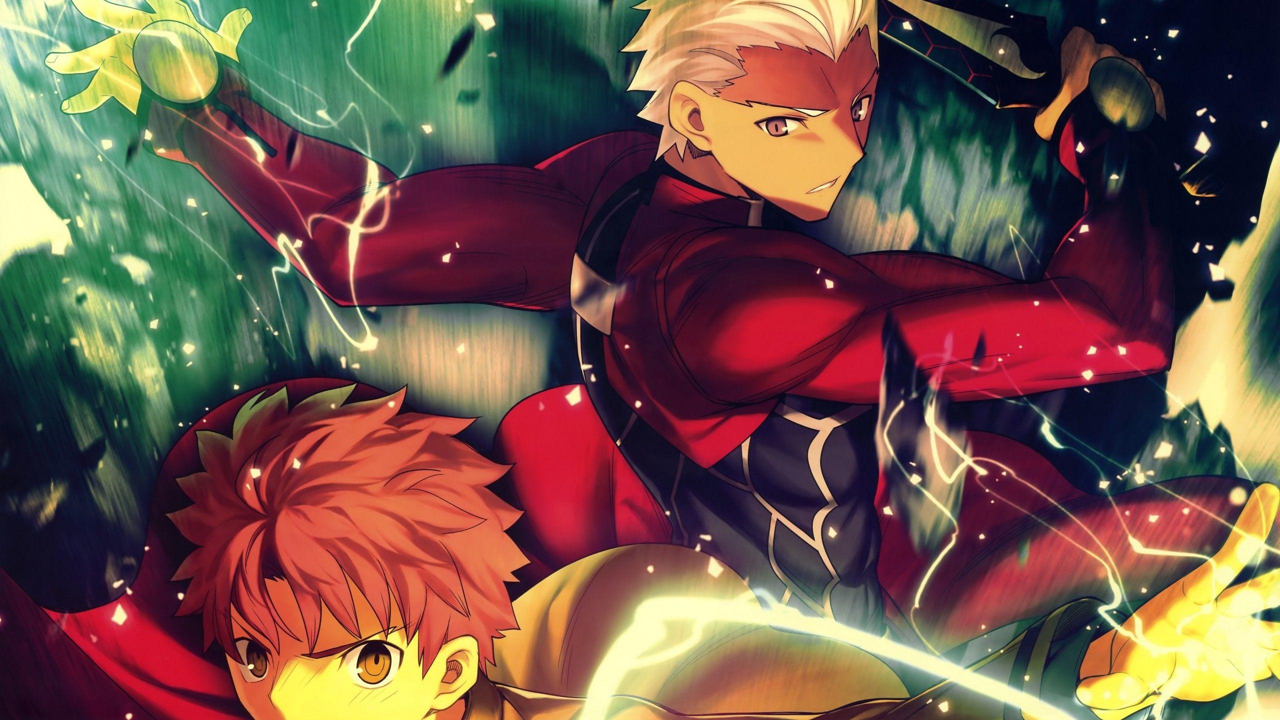2560x1440 Download 2560x1440 Fate Stay Night, Shirou Emiya, Archer, Magic, Sword Wallpaper for iMac 27 inch