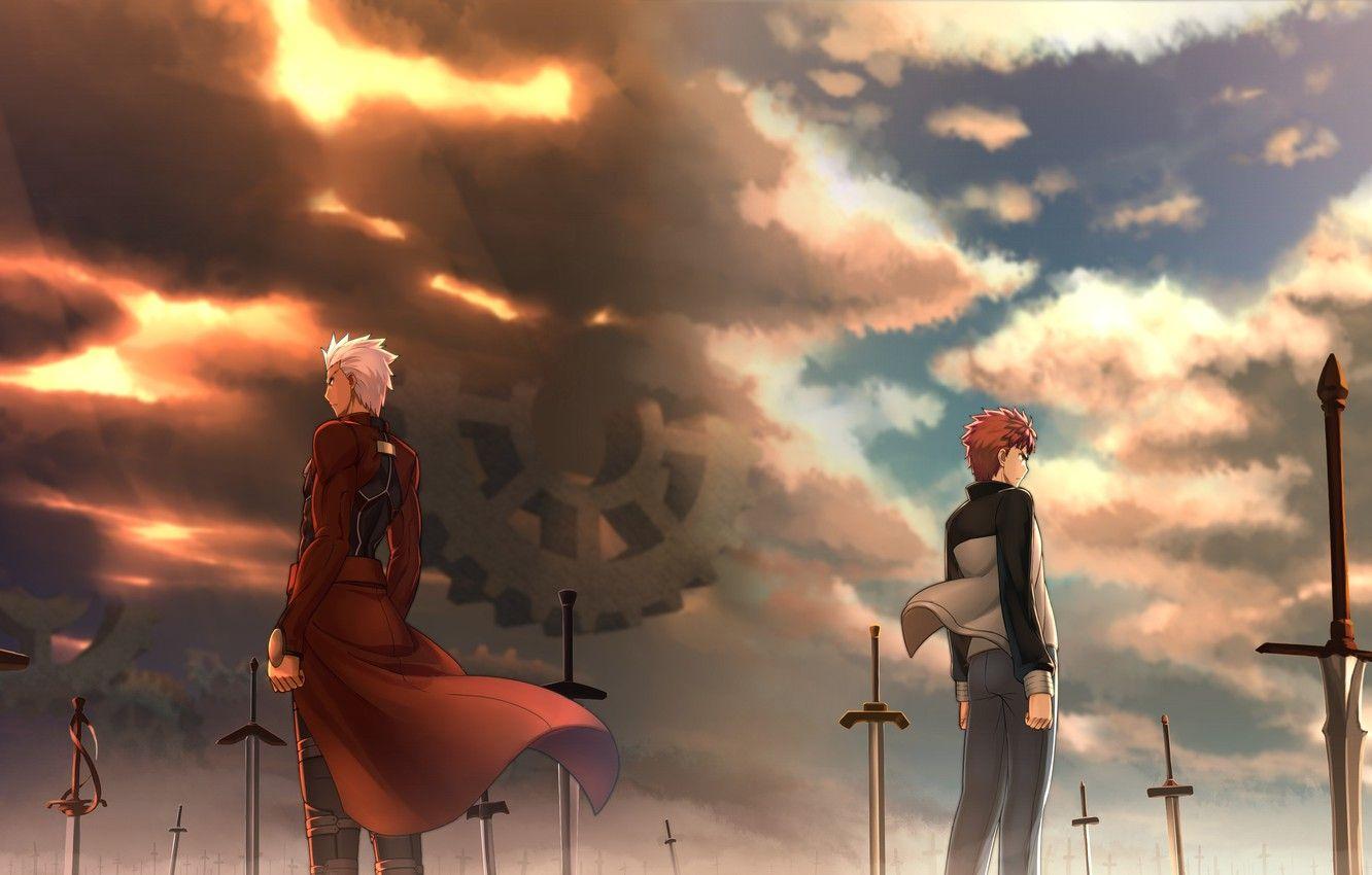 1332x850 Wallpaper guys, swords, Archer, Shirou Emiya, Fate stay night, Fate / Stay Night image for desktop, section сёнэн