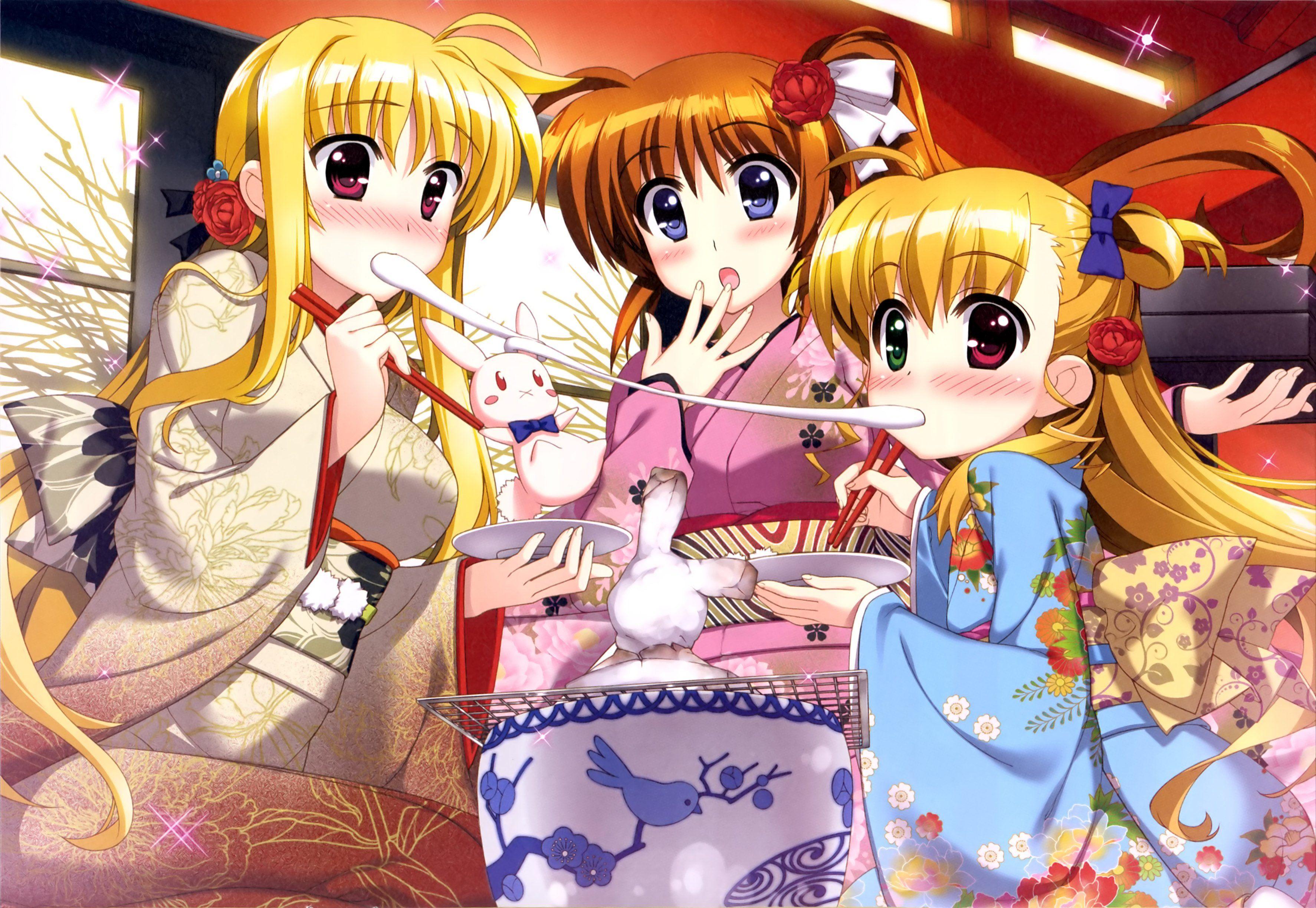 3547x2448 Mahou Shoujo Lyrical Nanoha ViVid Takamachi Vivio Takamachi Nanoha Fate Testarossa wallpaperx2448