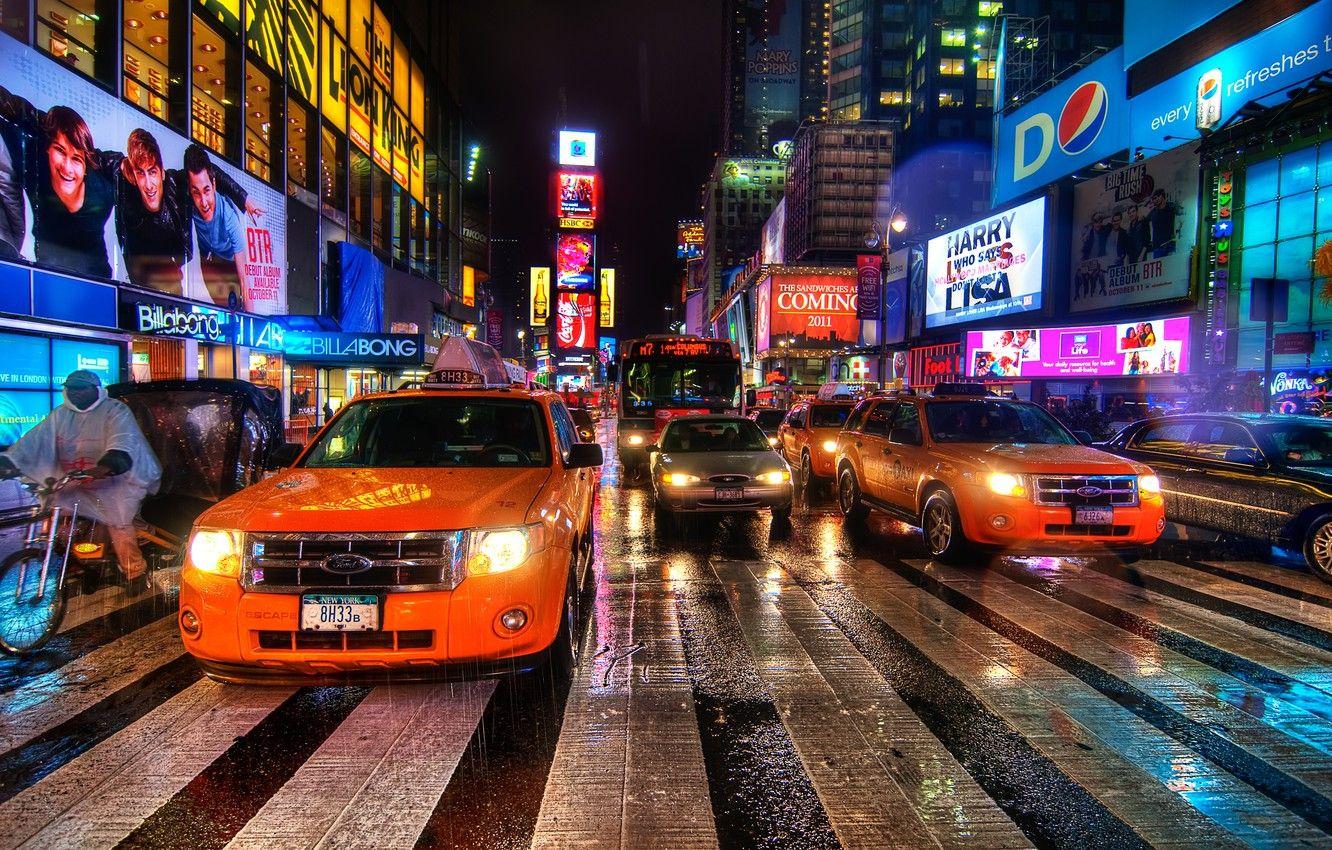 new york city streets at night rain