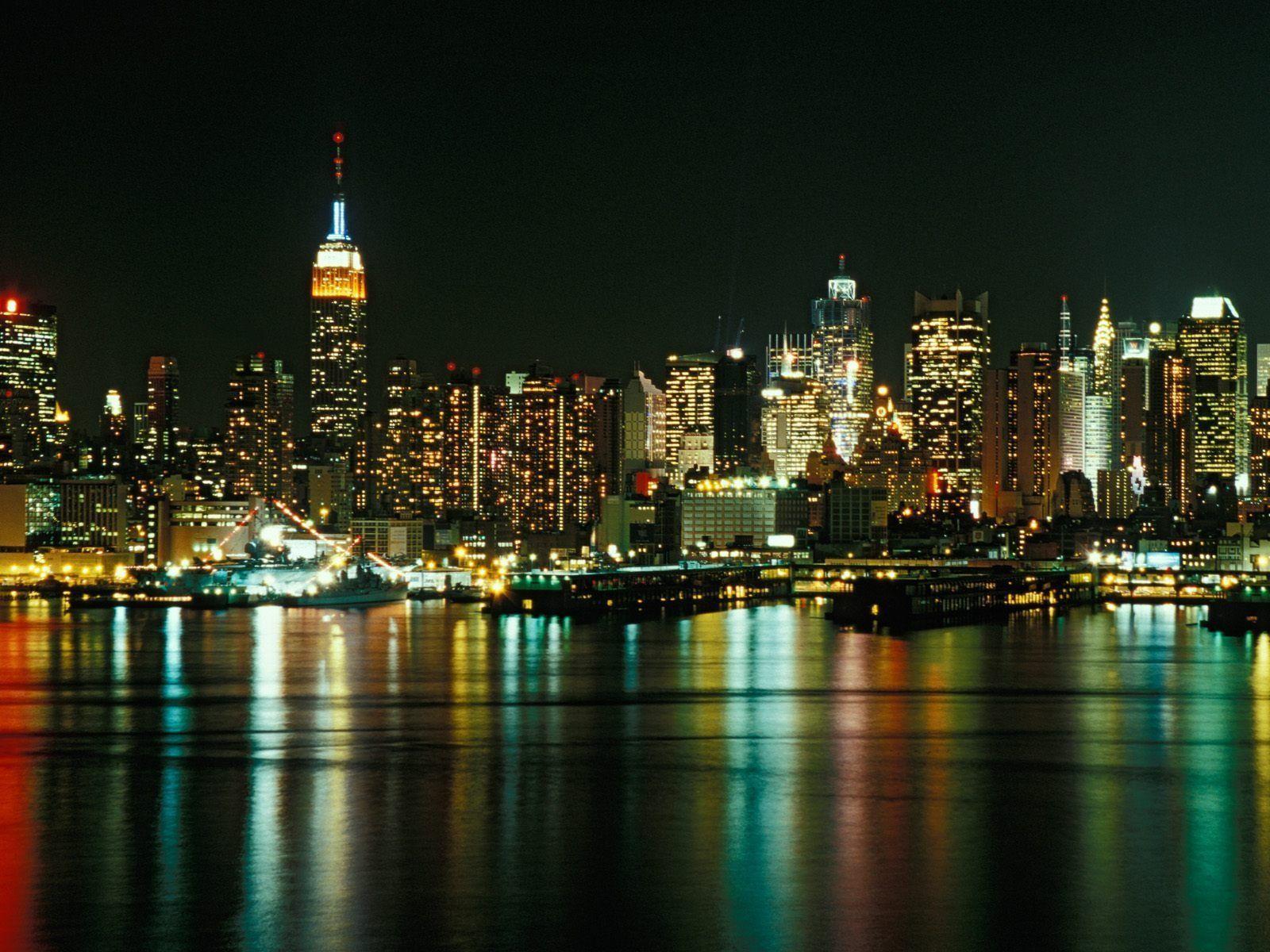 1600x1200 New York City Lights Wallpaper