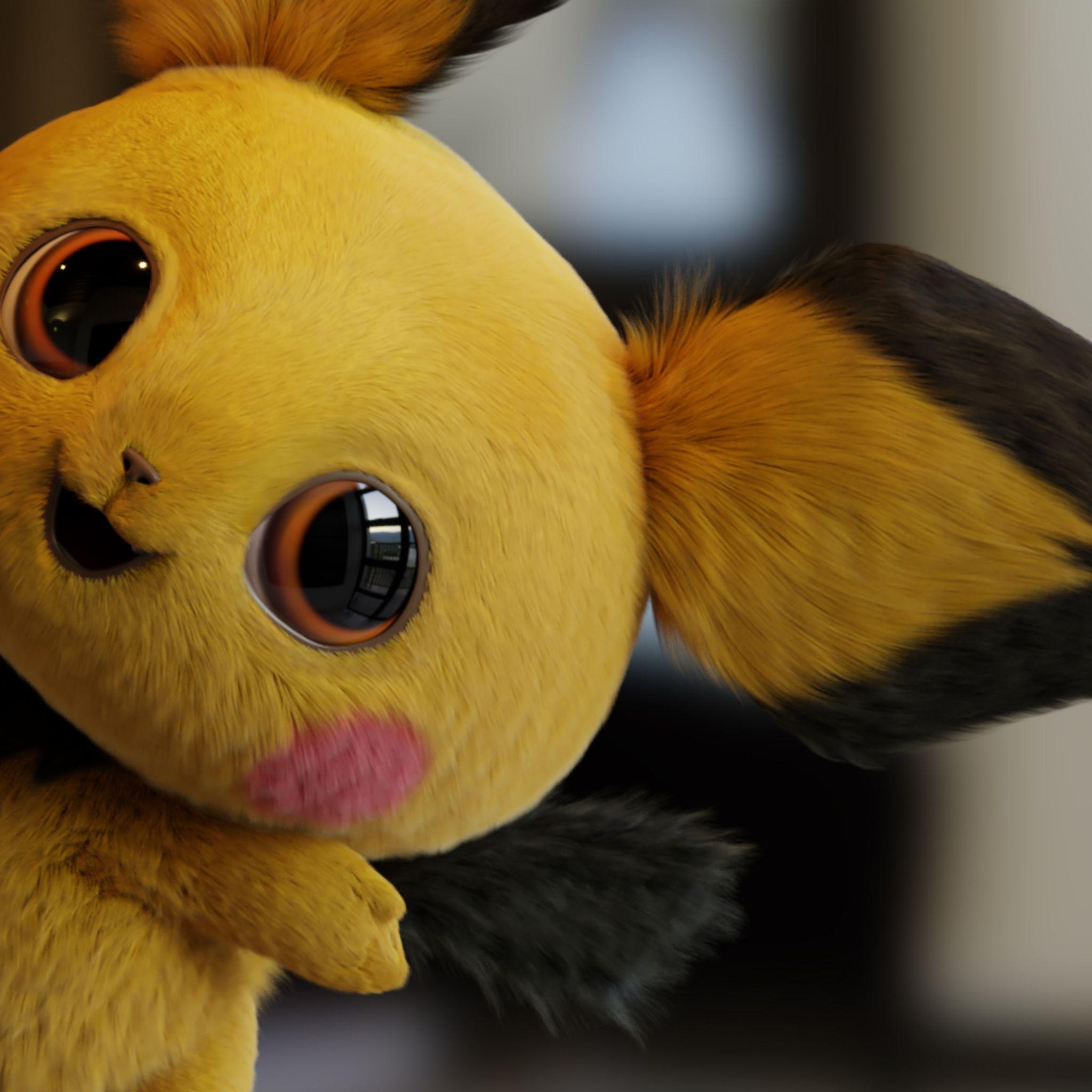2048x2048 Detective Pikachu Movie FanArt iPad Air HD 4k Wallpaper, Image, Background, Photo and Picture