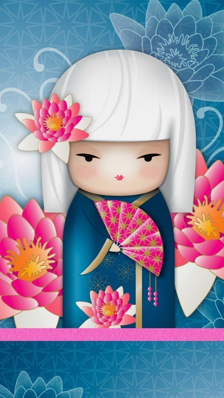 736x1308 Porcelain Tile From China Product. Poupées kokeshi, Poupée japonaise, Kawaii