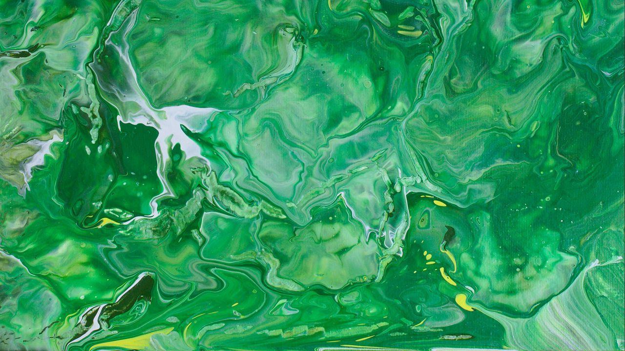 1280x720 Download wallpaper 1280x720 paint, liquid, stains, fluid art, green hd, hdv, 720p HD background