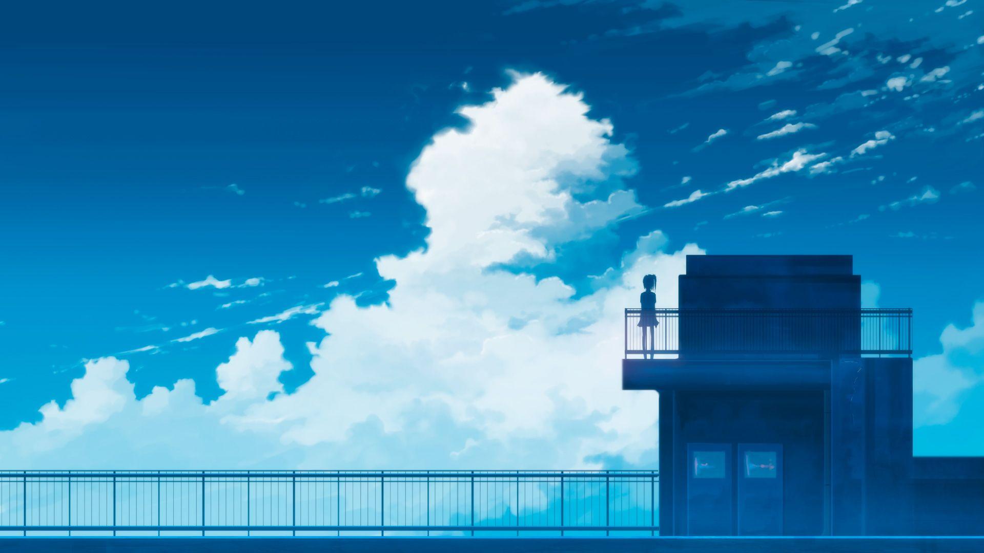 1920x1080 Girl Standing Alone Artwork, HD Anime, 4k Wallpaper, Image, Background, Photo and Picture
