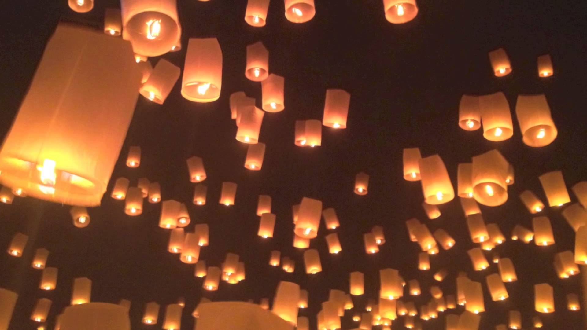 1920x1080 Lanna Yi Peng Floating Lantern Festival in Chiang Mai, Thailand