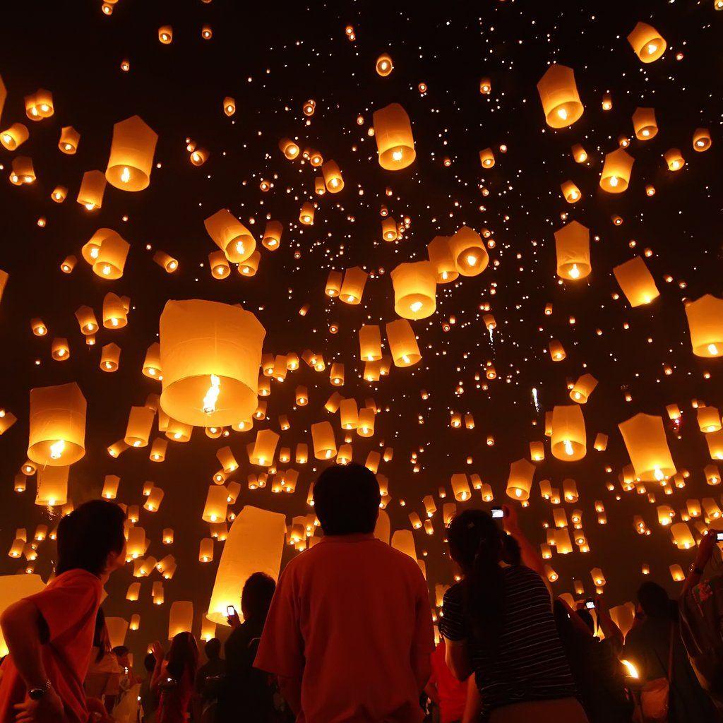 1024x1024 Floating Lantern Festival, Thailand. Unreal Travel Destinations