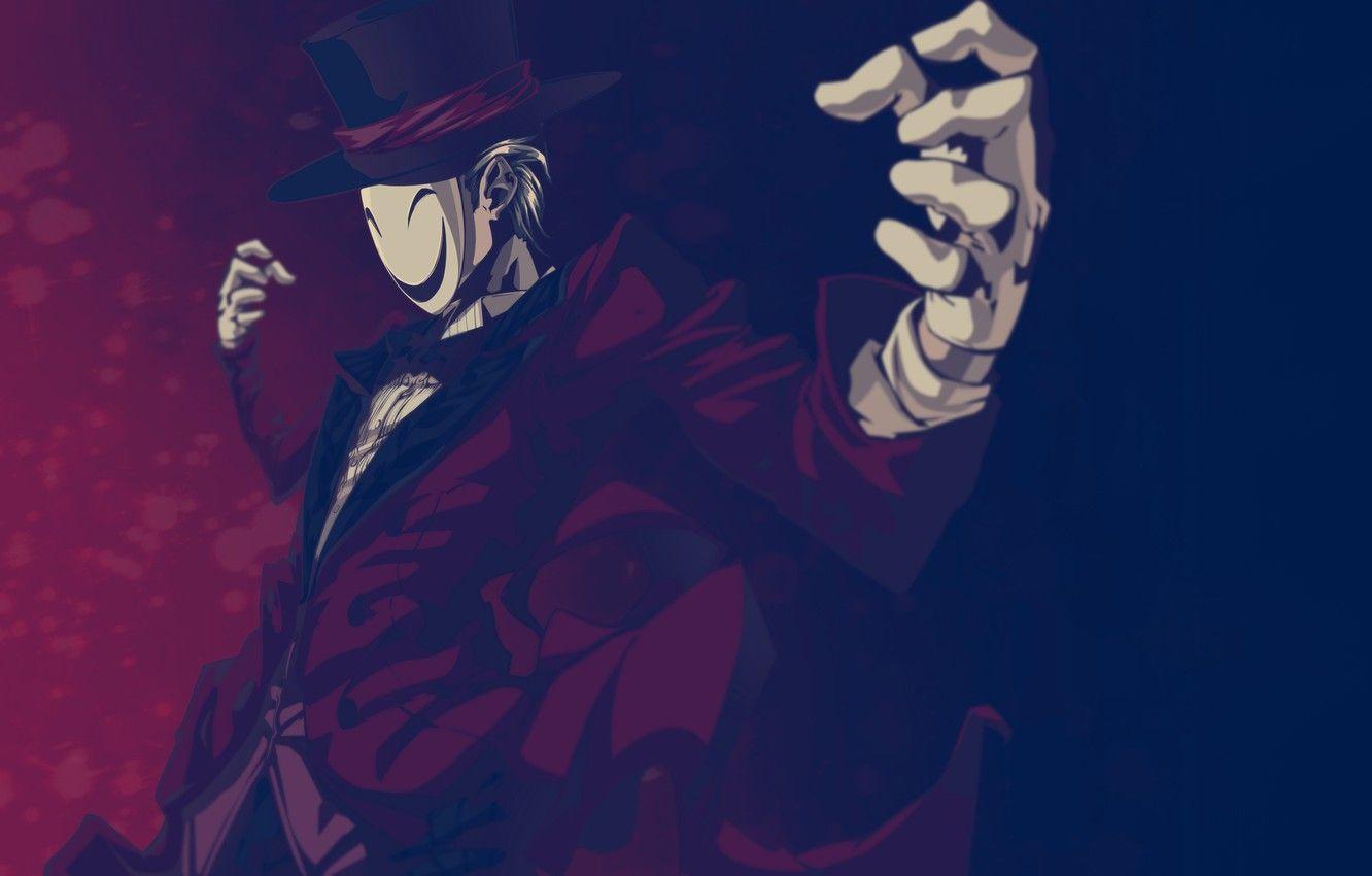 1332x850 Wallpaper Anime, mask, smile., Black .anime.