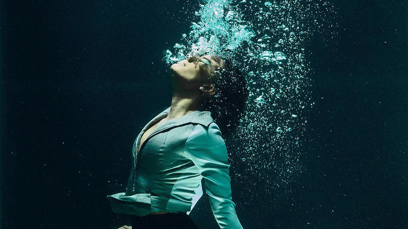 1366x768 wallpaper for desktop, laptop. underwater dive sea girl nature