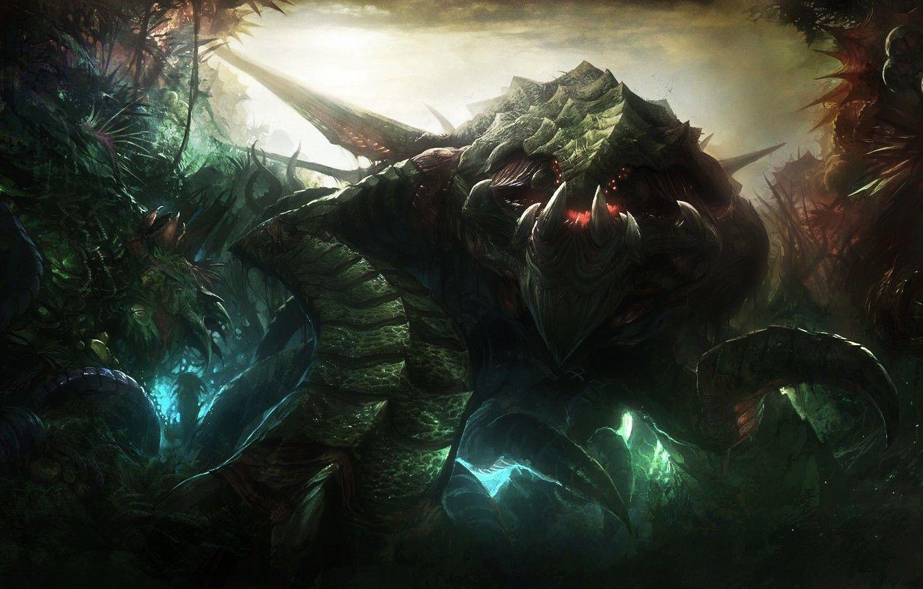 1332x850 Wallpaper StarCraft, Powerful, Zerg, Primal Zerg, Zurvan, The Ancient One image for desktop, section фантастика