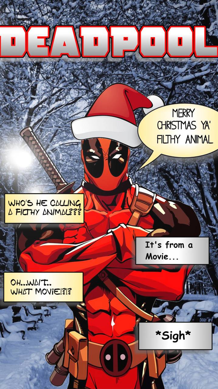 717x1280 Deadpool Christmas wallpaper