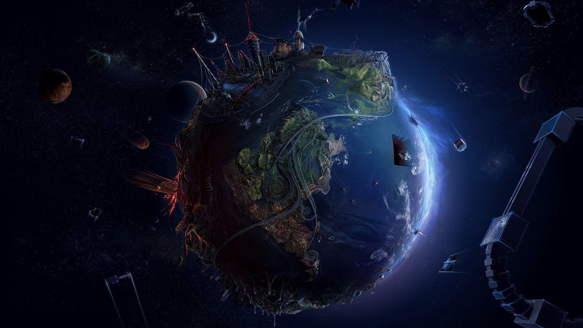 1920x1080 3D Earth Digital Art Wallpaper #Music #IndieArtist #Chicago. Art wallpaper, Wallpaper, Abstract image