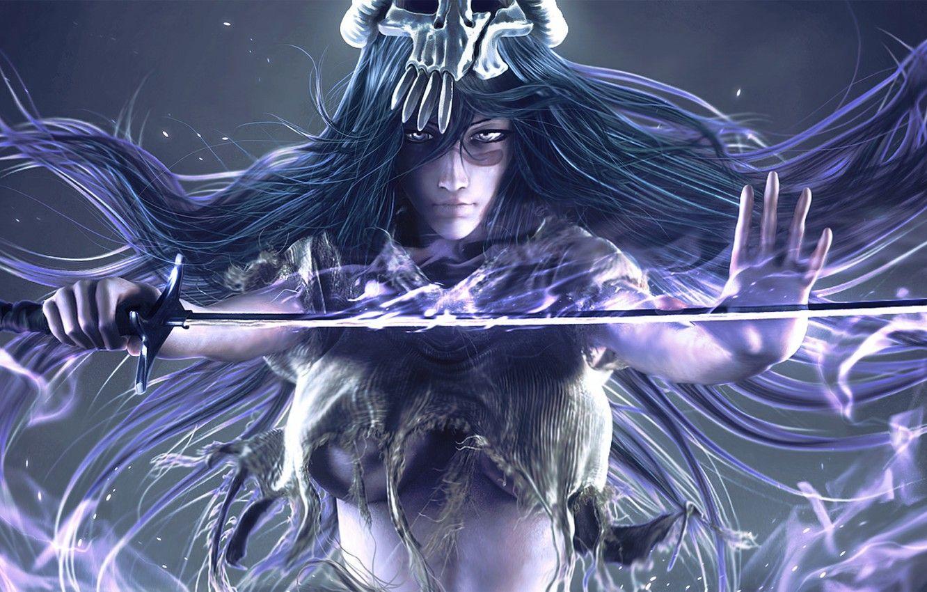 1332x850 Wallpaper katana, anime, art, ART, Bleach, bleach, the arrancar, Nell, NELL image for desktop, section сёнэн