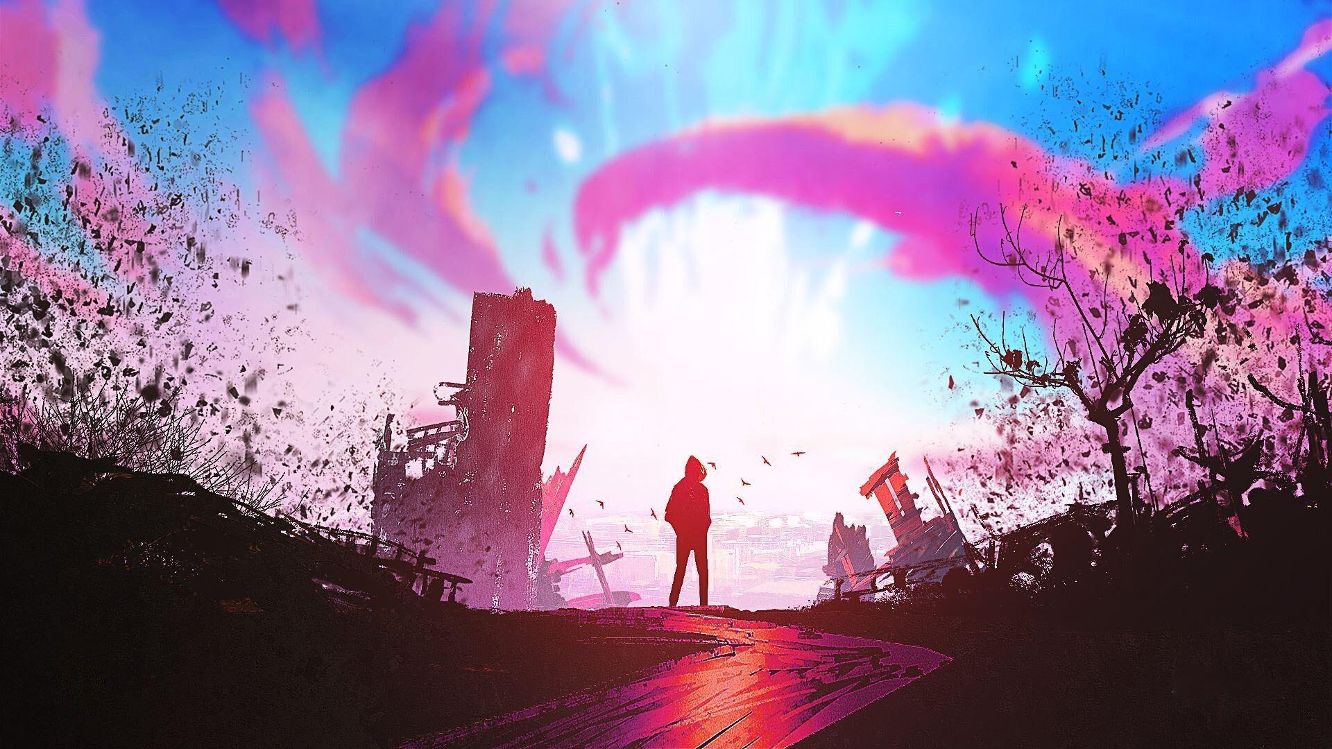 1920x1080 Illustration Sunset Fantasy Art Laptop Full HD 1080P HD 4k Wallpaper, Image, Background, Photo and Picture