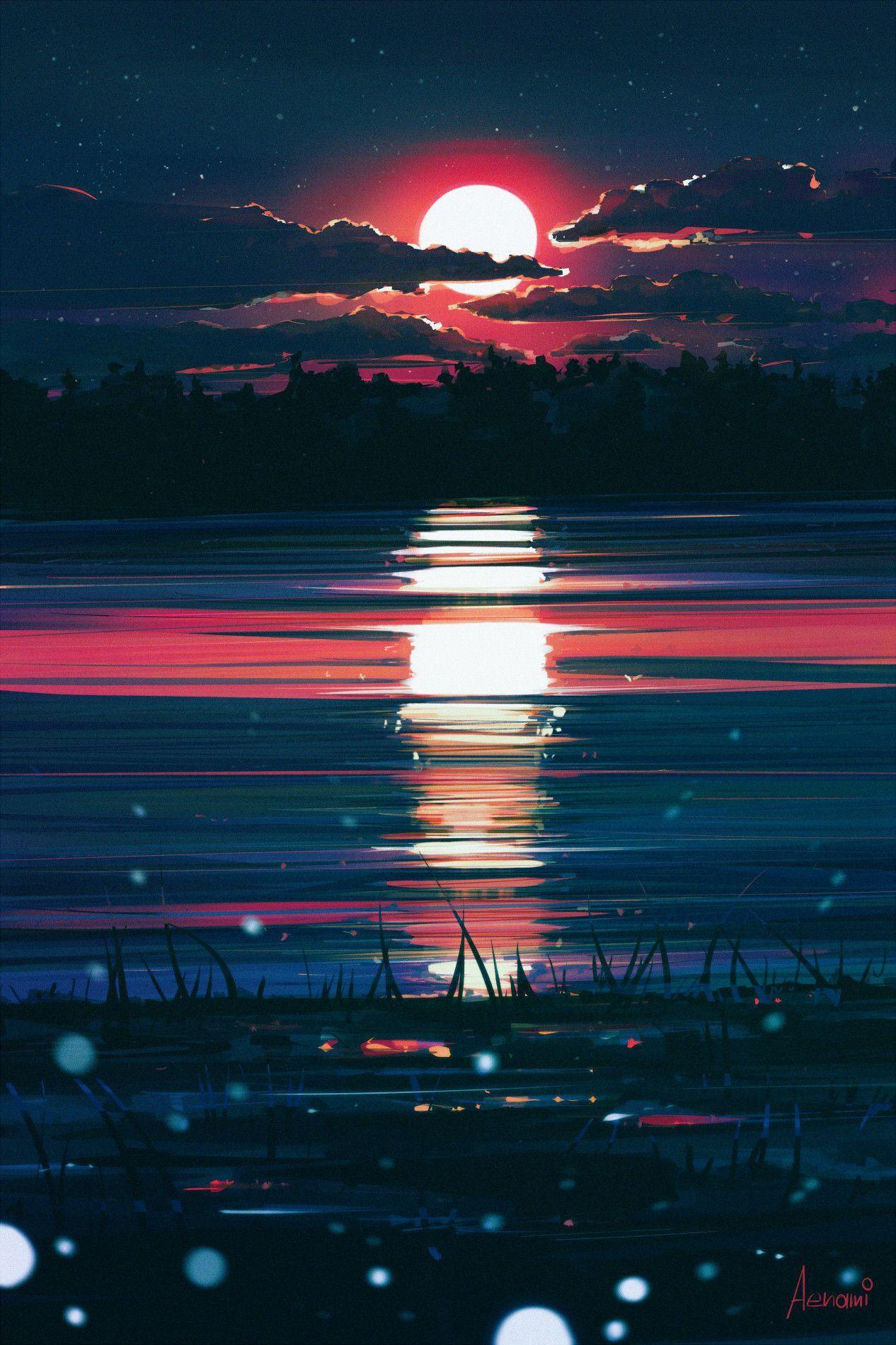 1266x1900 Midnight, Alena Aenami. Beautiful landscapes, Nature photography, Anime scenery