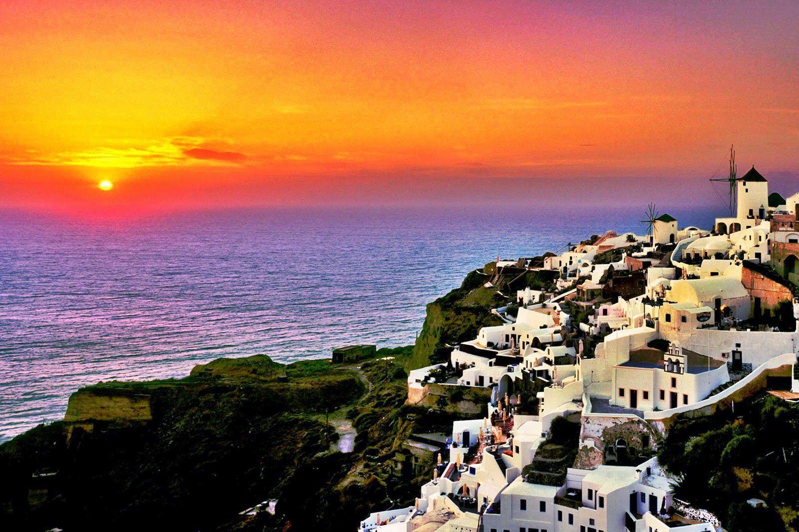 Santorini Sunset Greece Wallpapers - Top Free Santorini Sunset Greece