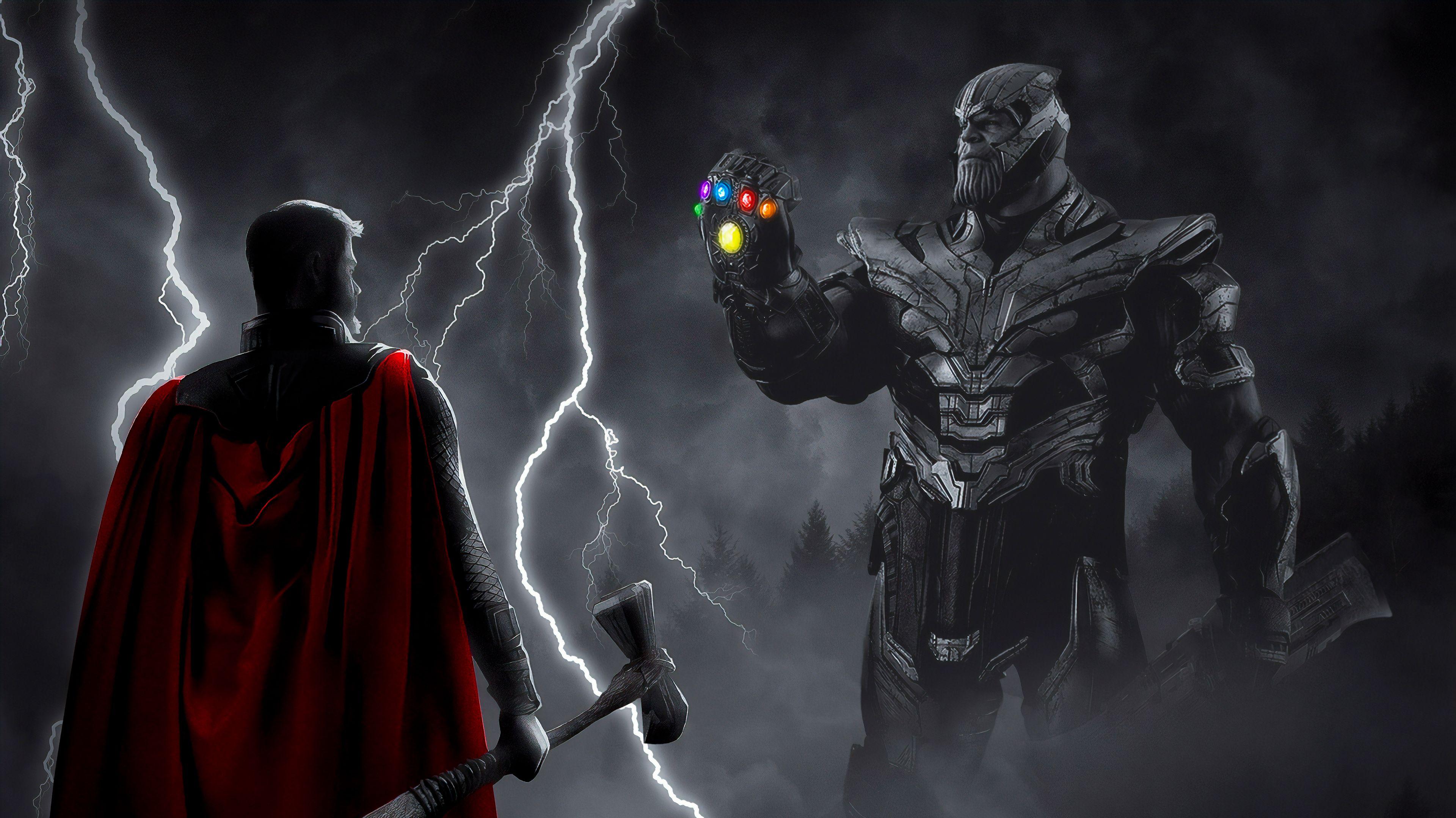 3840x2160 Thor Vs Thanos War 4k, HD Superheroes, 4k Wallpaper, Image, Background, Photo and Picture
