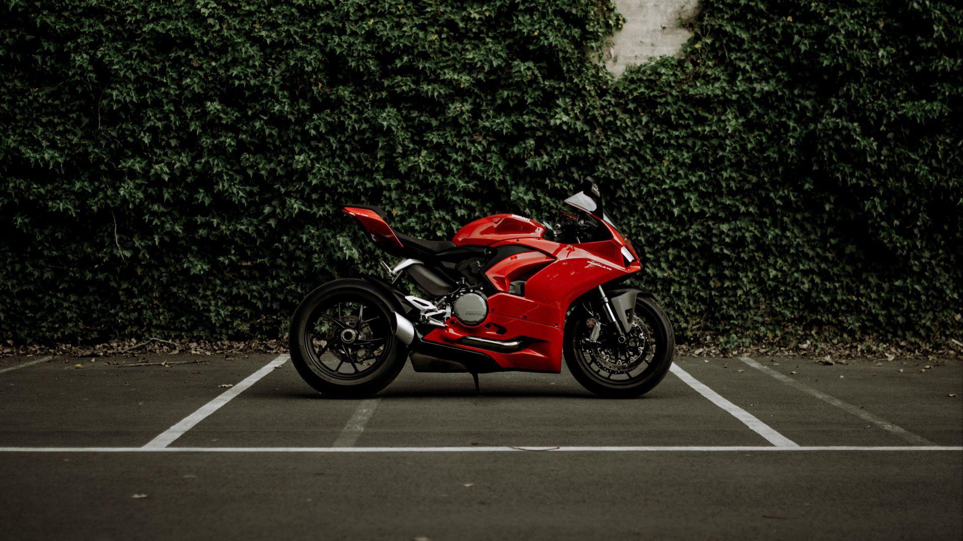 1920x1080 Download wallpaper 1920x1080 ducati panigale v ducati, motorcycle, bike, red full hd, hdtv, fhd, 1080p HD background
