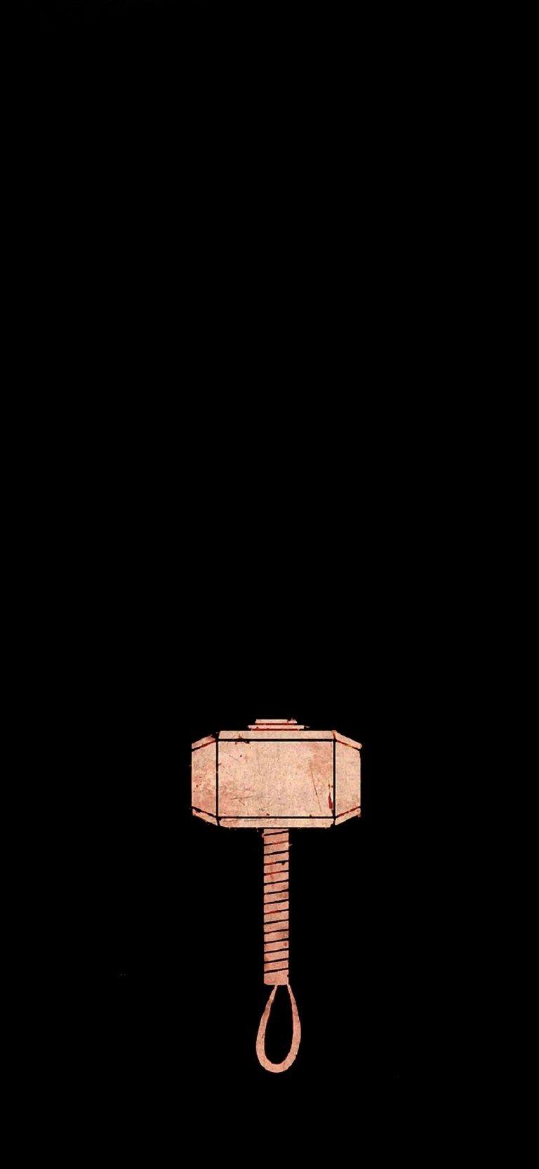 768x1664 MCU Thor's Mjolnir Hammer Dark Mobile Wallpaper ⋆ Traxzee