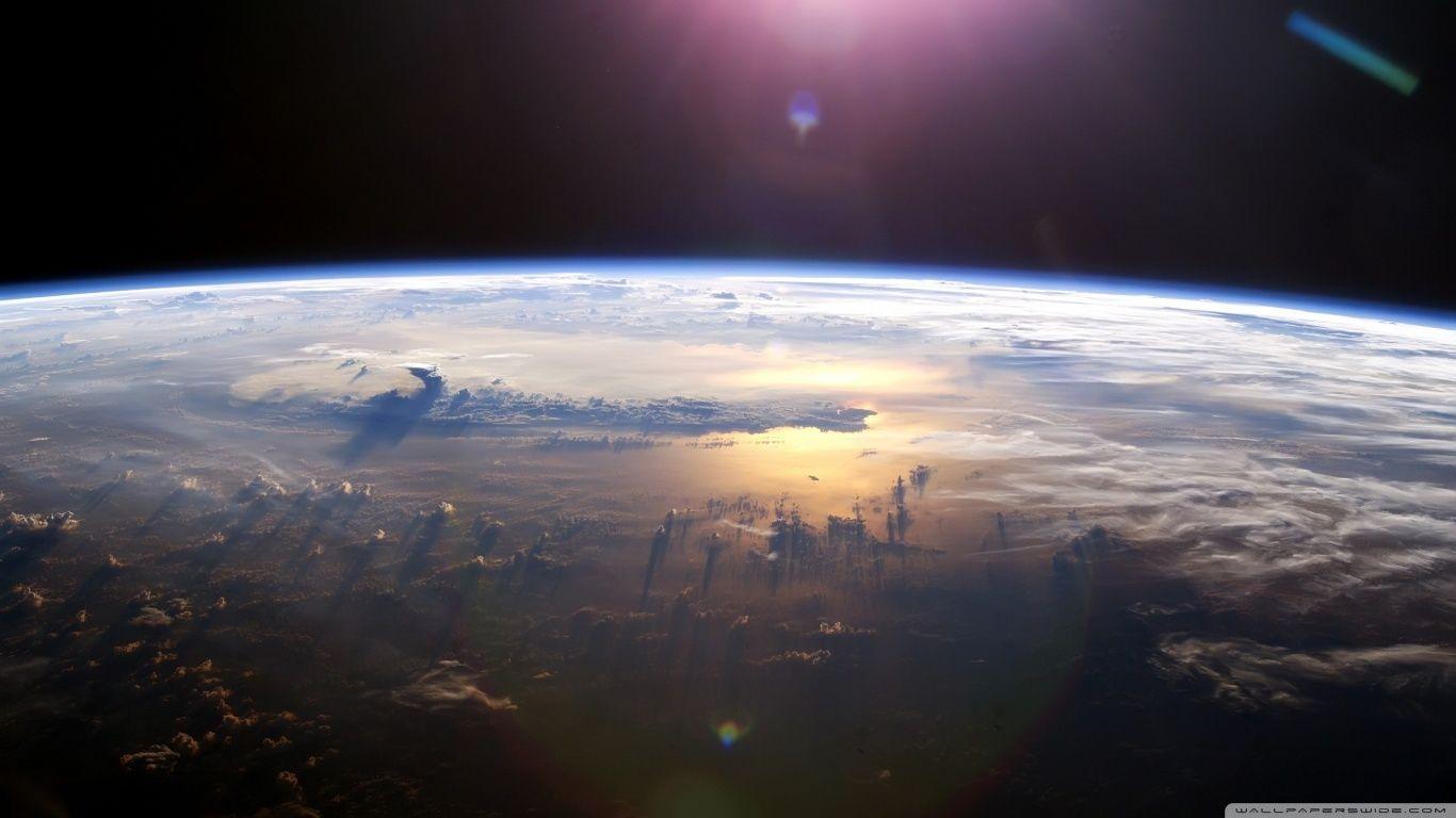 1366x768 View of Pacific Ocean from Space ❤ 4K HD Desktop Wallpaper for