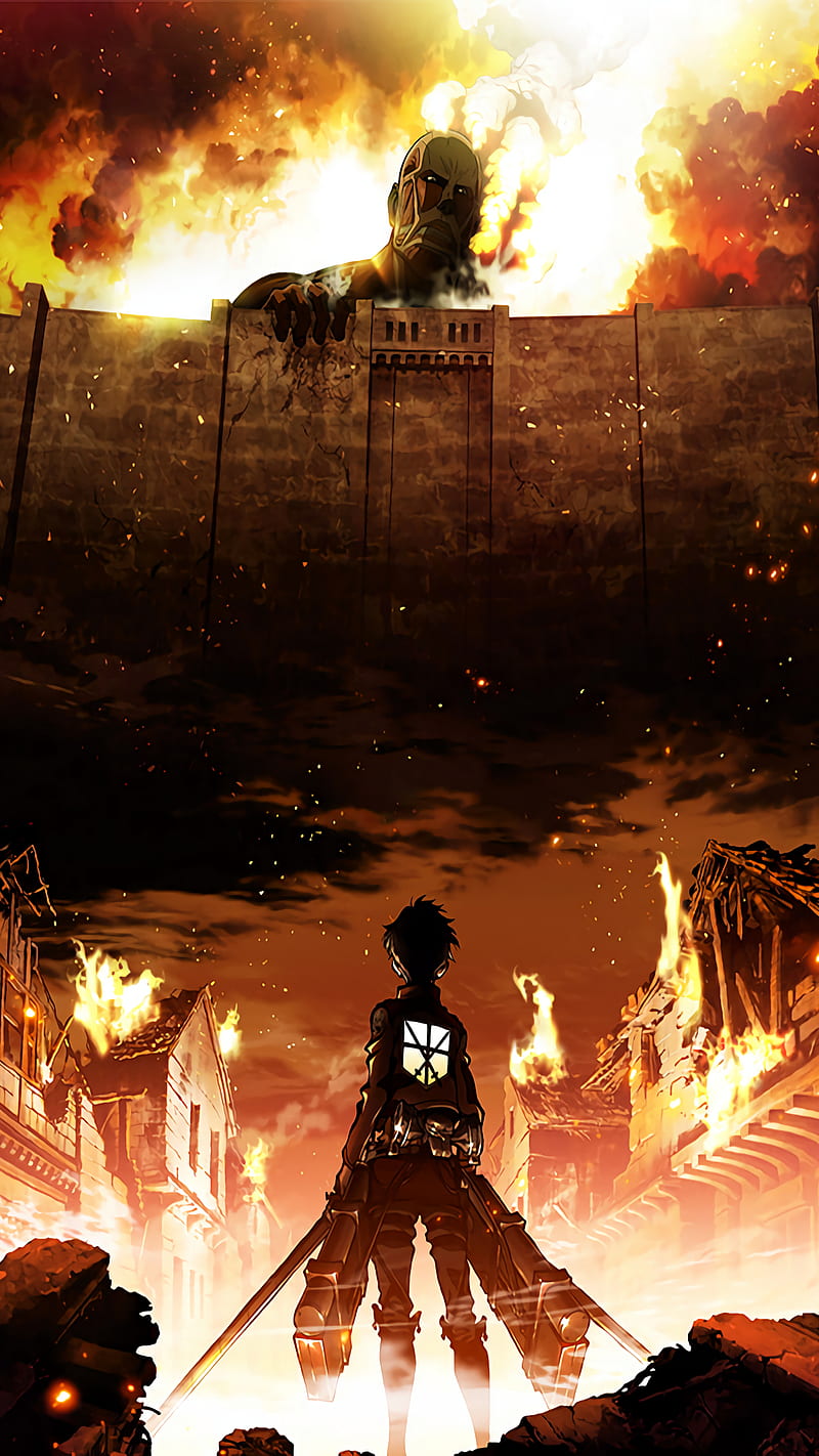800x1422 Attack on titan, eren jeager, snk, the colossal titan, HD phone wallpaper