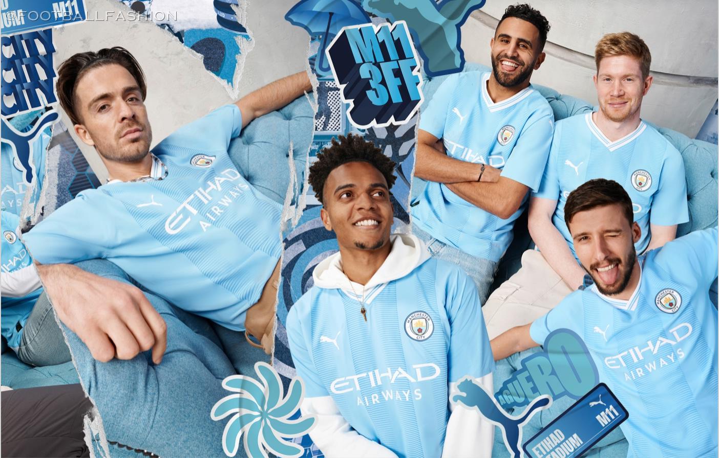 1404x896 Wallpaper Man City Latest Jersey Manchester City 2023 24 PUMA Home Kit FOOTBALL FASHION