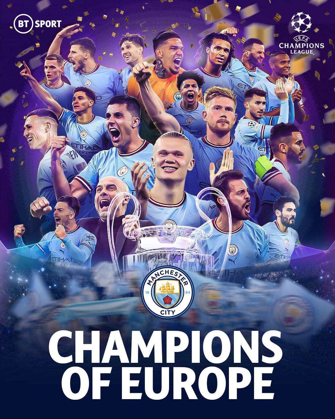 1080x1350 Manchester City UEFA Champions League 2023 Champions Desktop Wallpaper