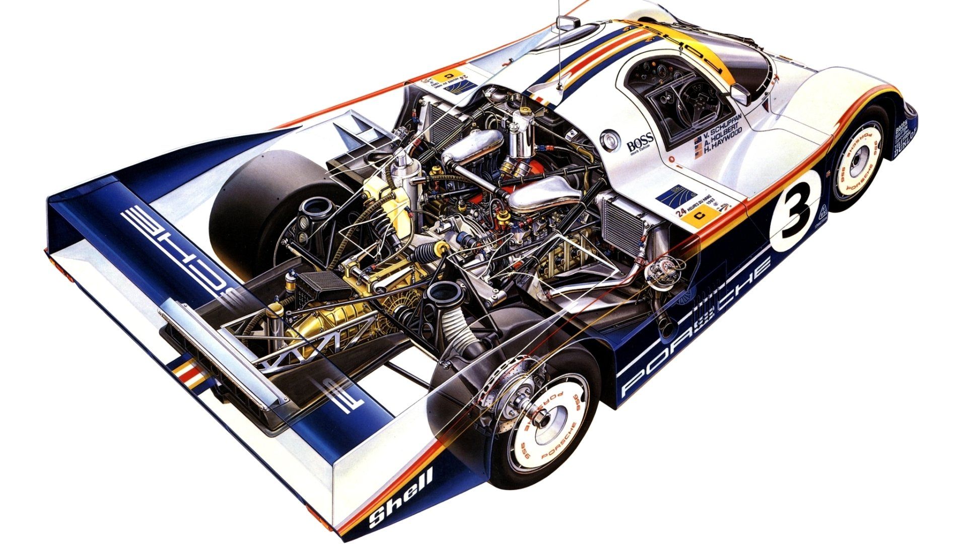 1920x1080 Porsche Racing Cutaway