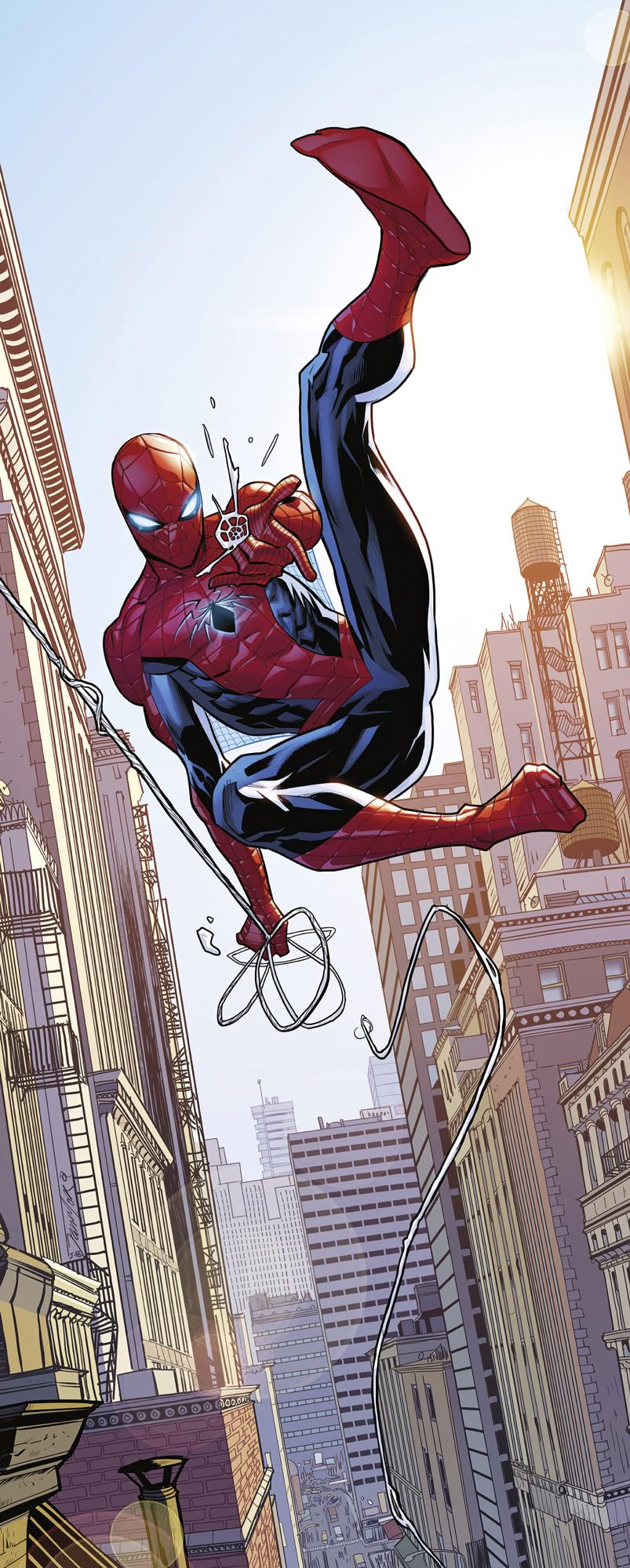 803x1999 Komar Non Woven Photo Wallpaper Marvel Spider Man Swinging 100 X 250 Cm Children's Wallpaper : Tools & Home Improvement