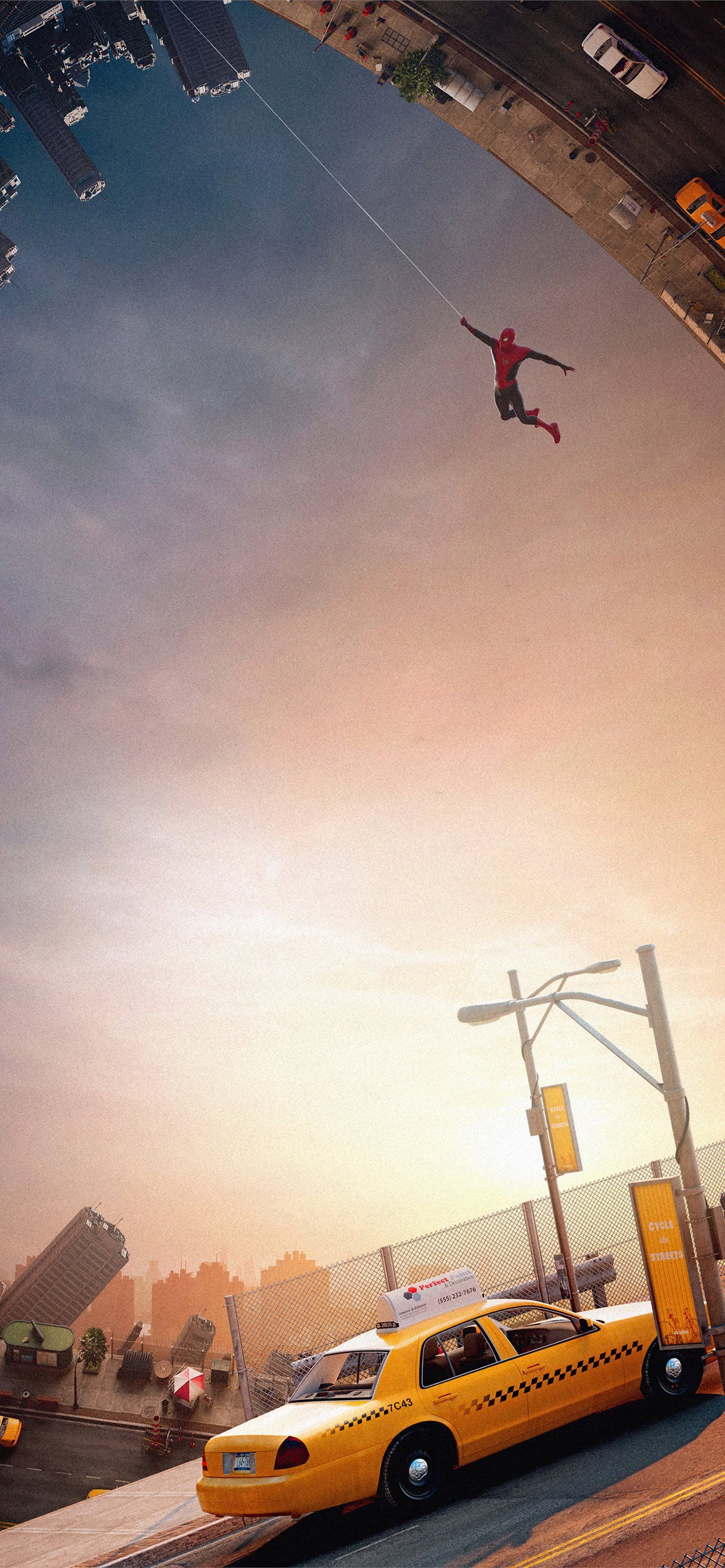 1284x2778 spider man no way home swinging iPhone Wallpaper Free Download