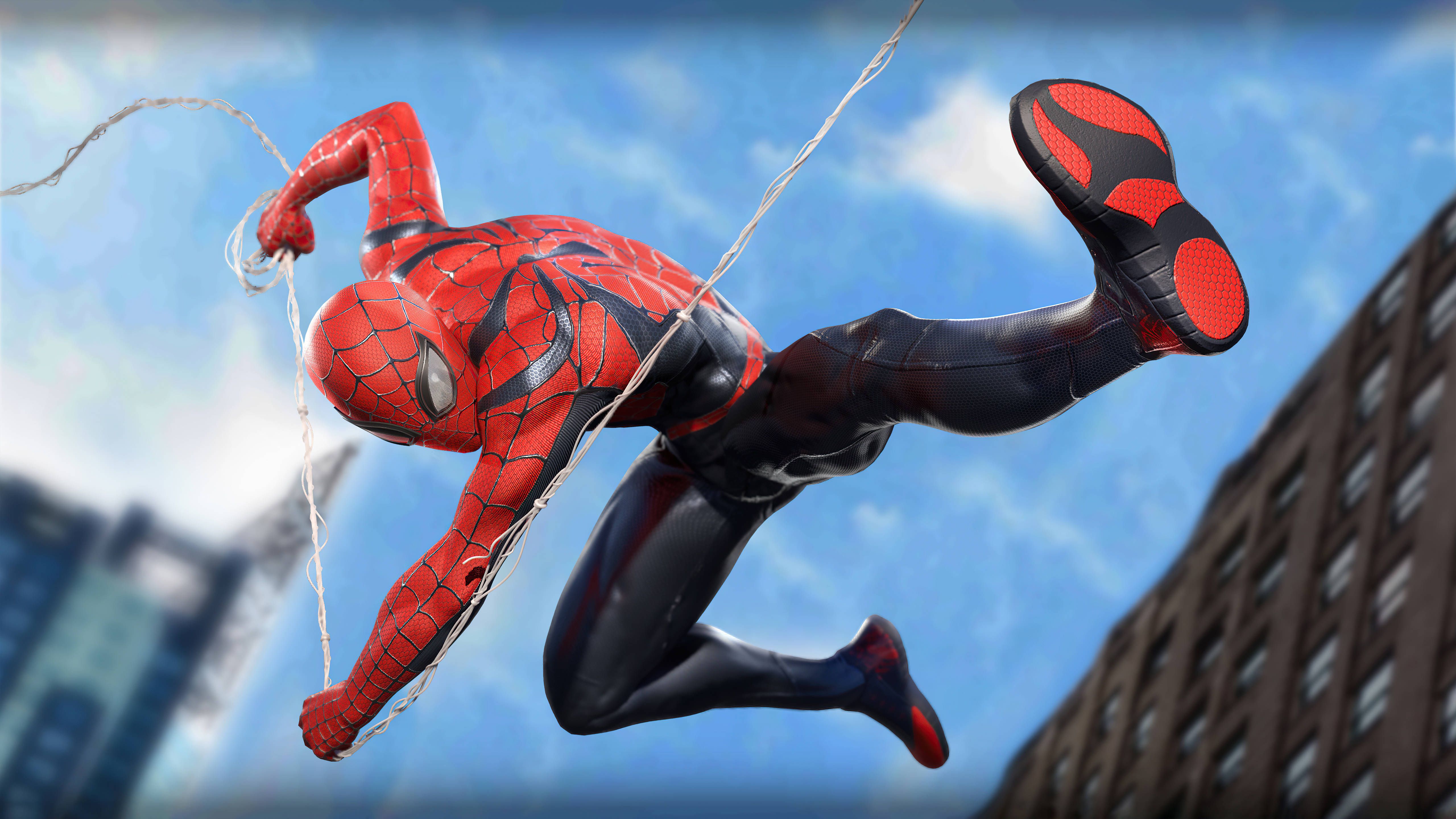 5120x2880 Download Spider Man Swinging 4K Marvel IPhone Wallpaper
