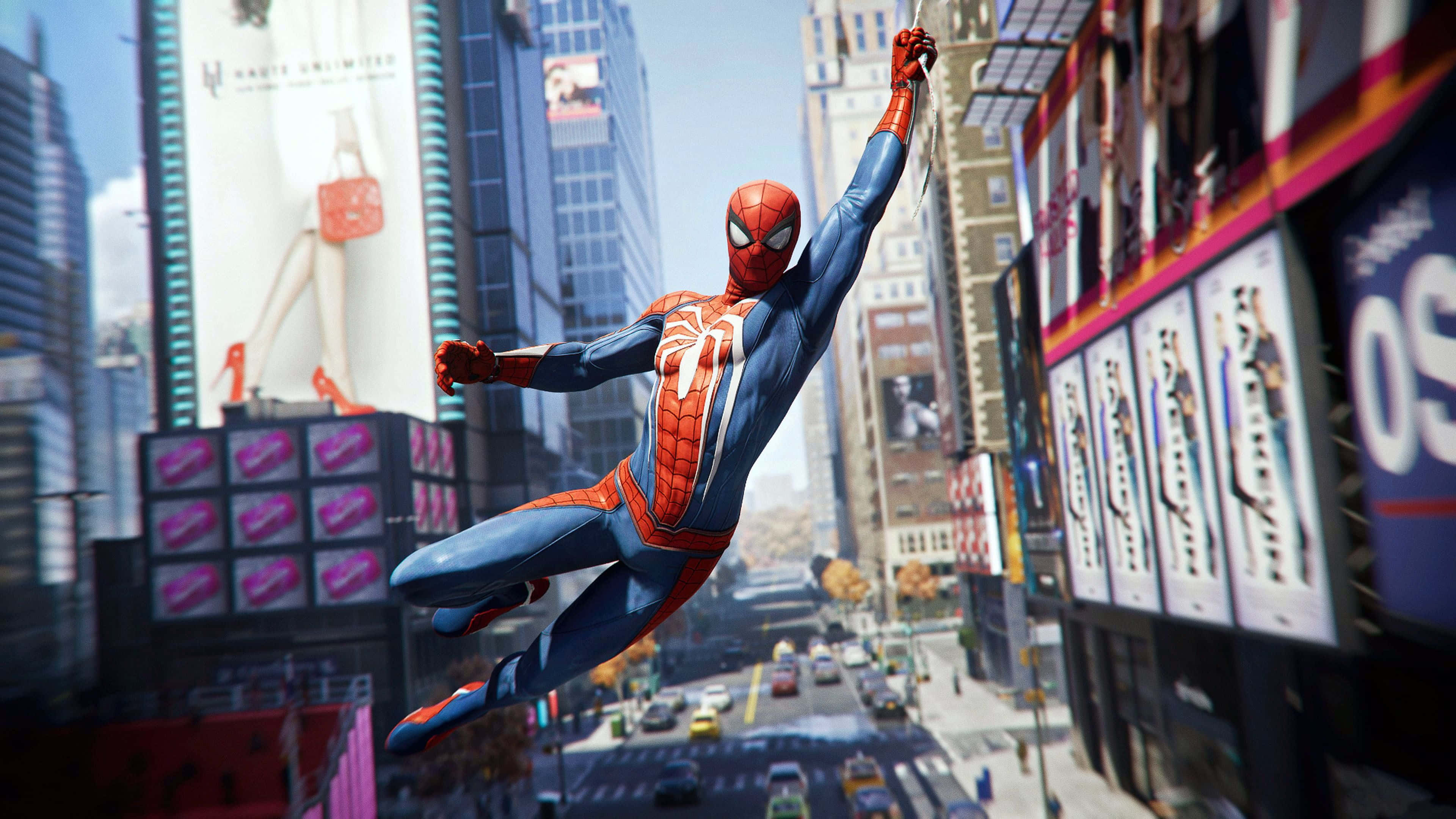 3840x2160 Download Spider Man Ps4 4k City Swing Wallpaper