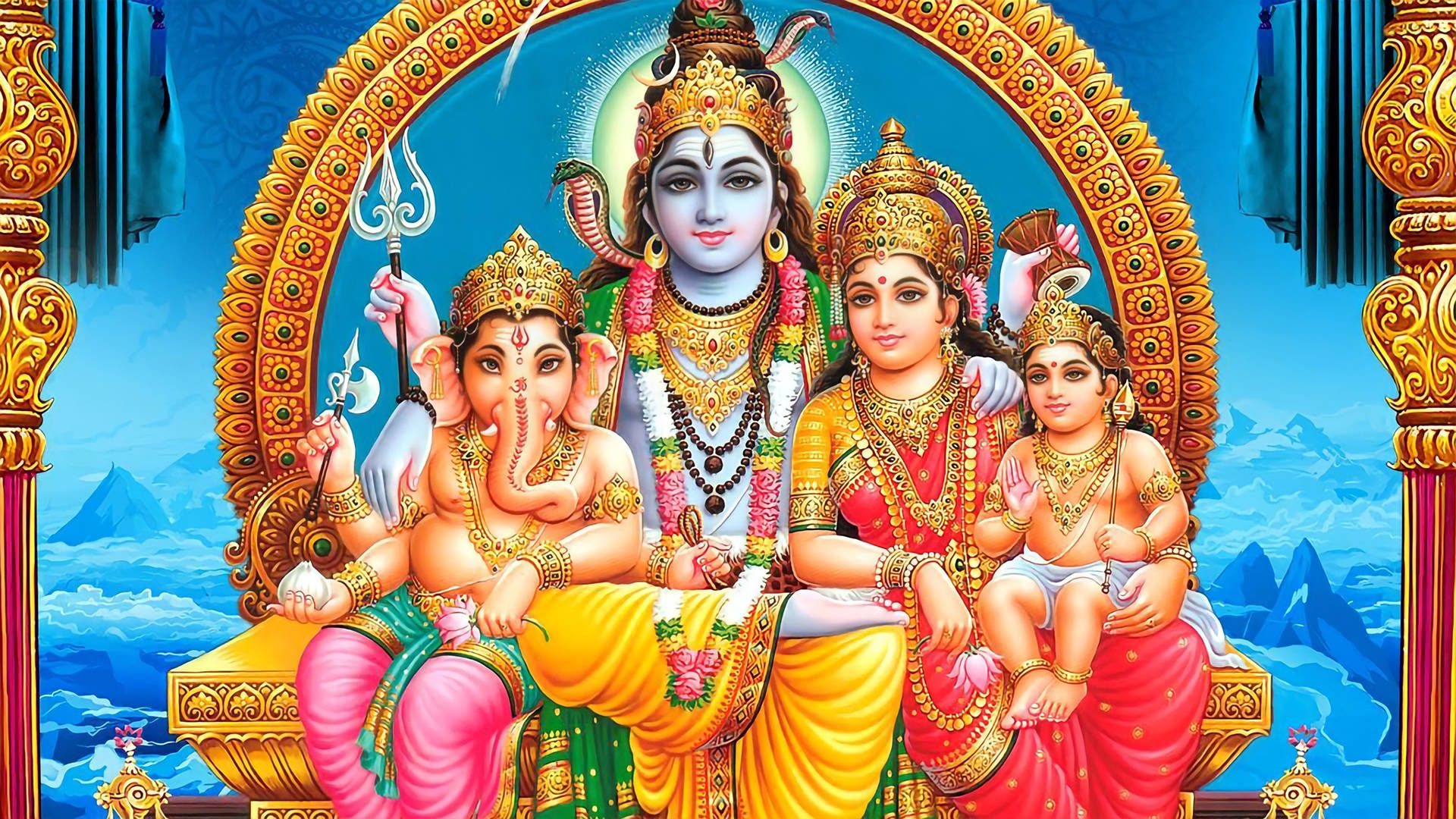 1920x1080 Divine Union Of Lord Shiva And Goddess Parvati HD Wallpaper