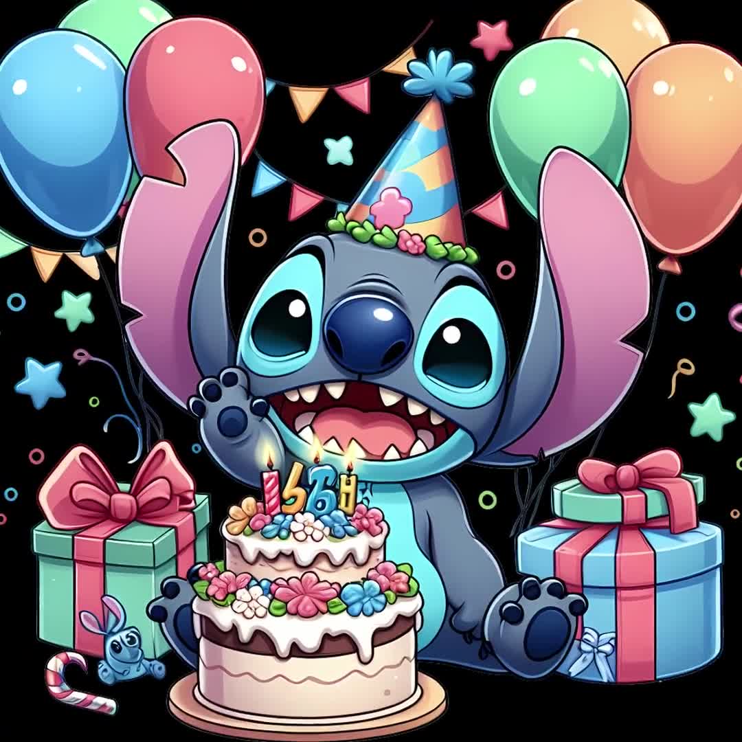 1080x1080 Stitch Birthday Design 5 PNG Stitch Clipart High Resolution Png Design Birthday Stitch Png