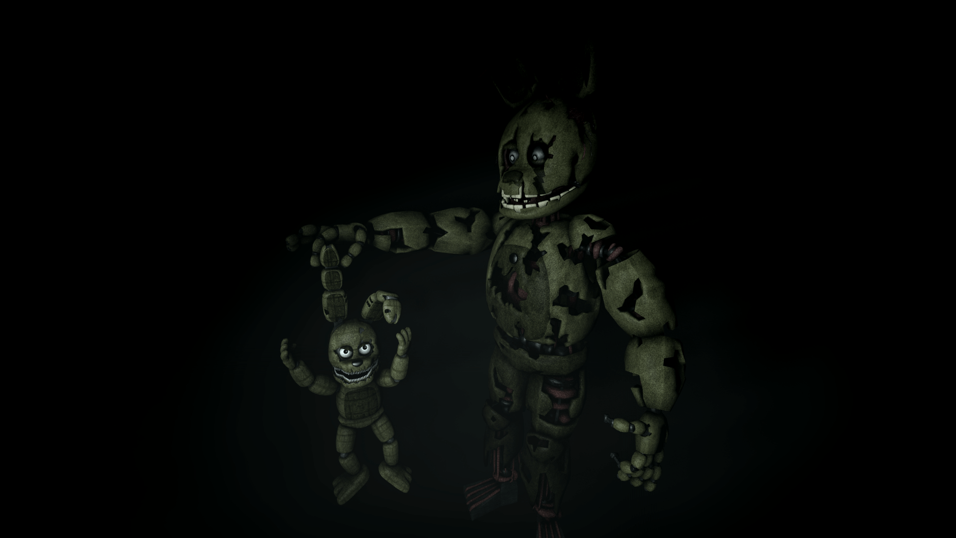 1920x1080 Springtrap vs Plushtrap image