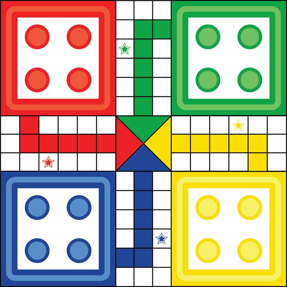 980x980 Six players ludo games board design