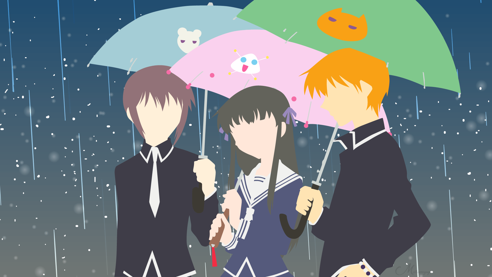 1920x1080 Download Tohru Honda Kyo Sohma Yuki Sohma Anime Fruits Basket HD Wallpaper