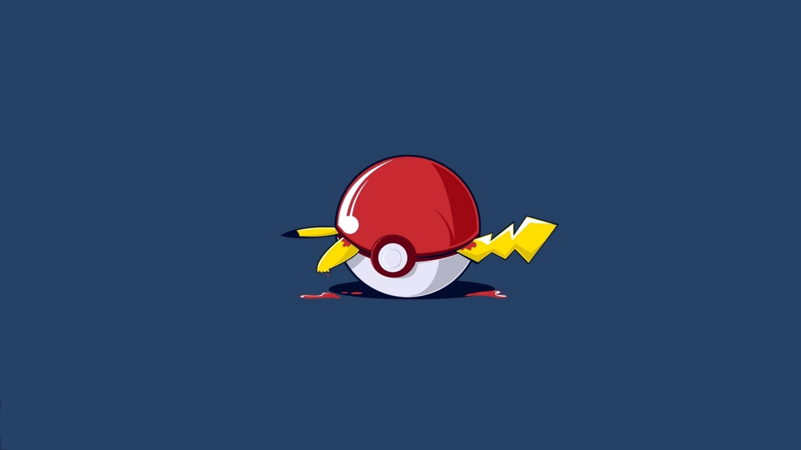 2560x1440 Pokeball Wallpaper 4K, Pikachu, Minimalist