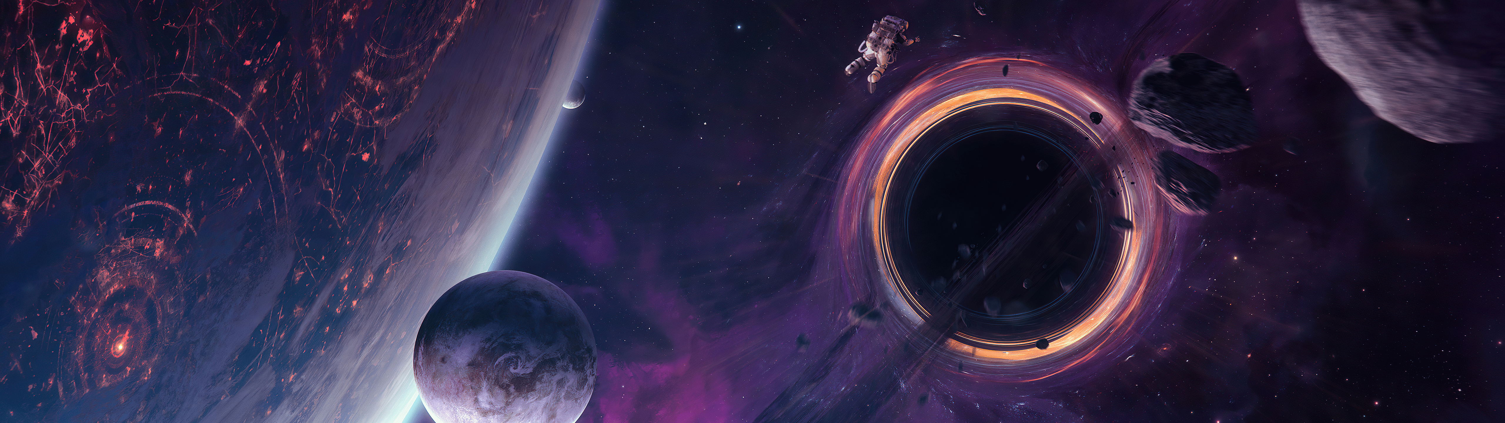 5120x1440 Black Hole Sun [5120x1440] + [3440x1440]