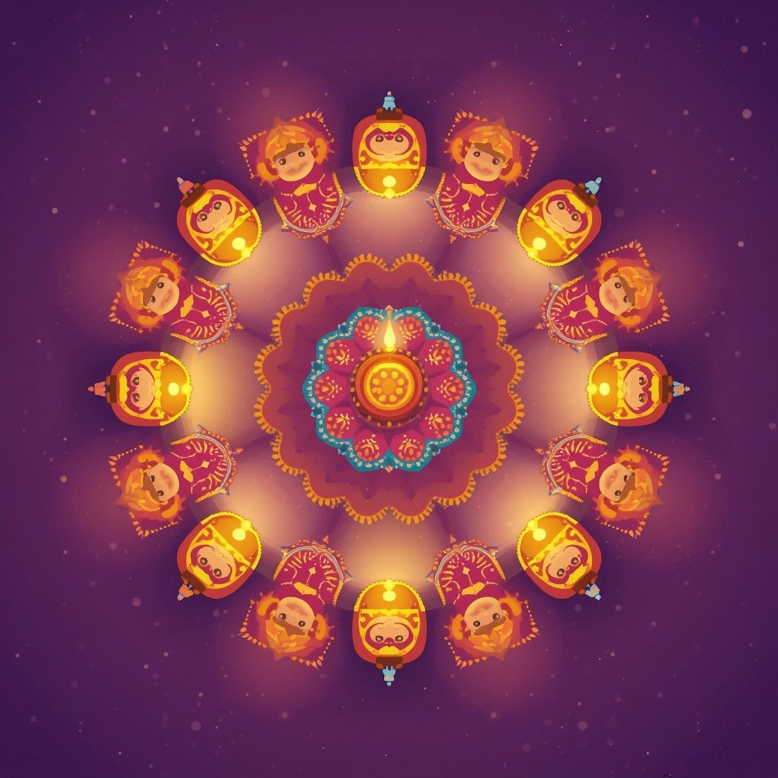1120x1120 Happy Diwali With Rangoli Happy Diwali Gift Colorful Rangoli Indian Hindu Festival Of Lights Poster For