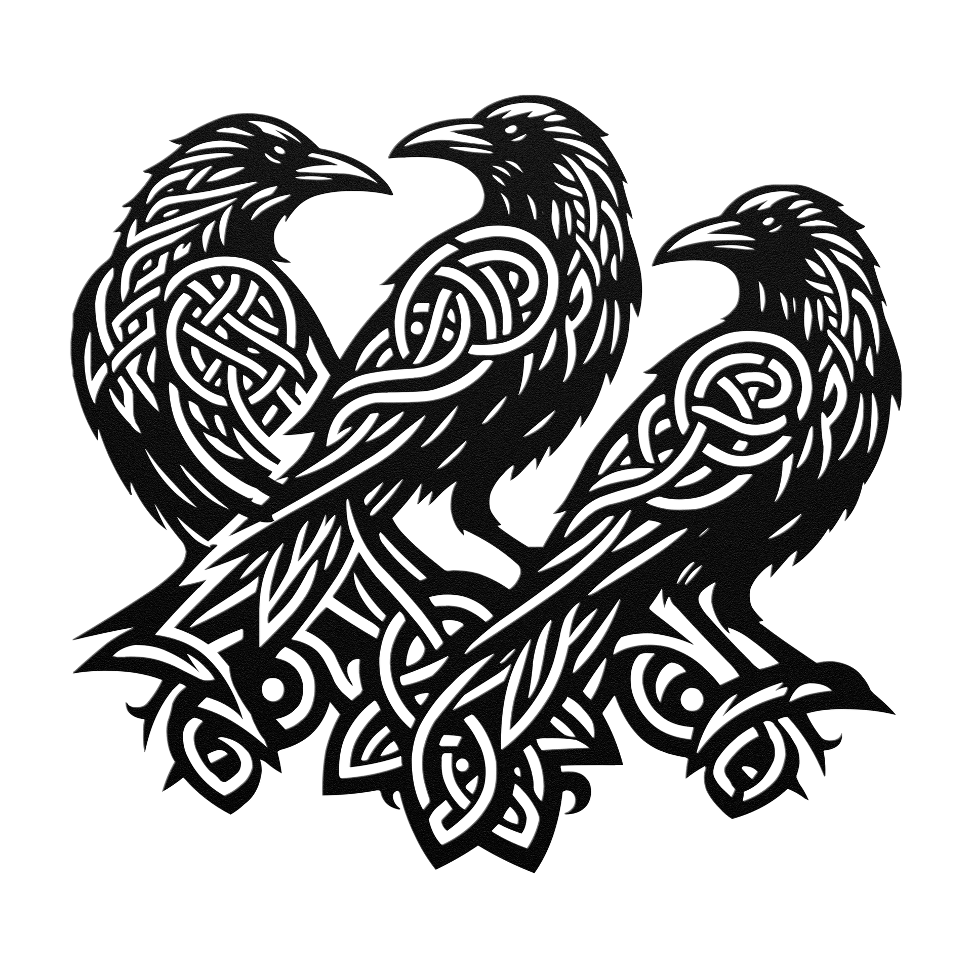 1920x1920 Norse Celtic Three Ravens Metal Wall Art Viking Decor / 14 Inch
