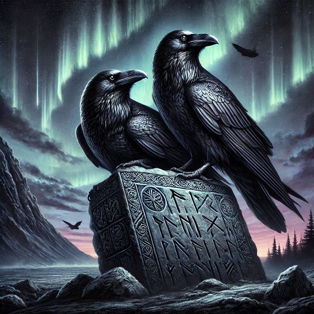 1024x1024 Huginn And Munin Huginn And Muninn Viking Raven Journal By Conhuir
