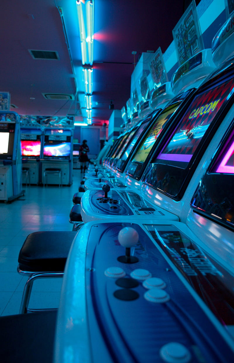 800x1239 Arcade, arcade cabinet, video games, indoors, Capcom, japan, HD phone wallpaper