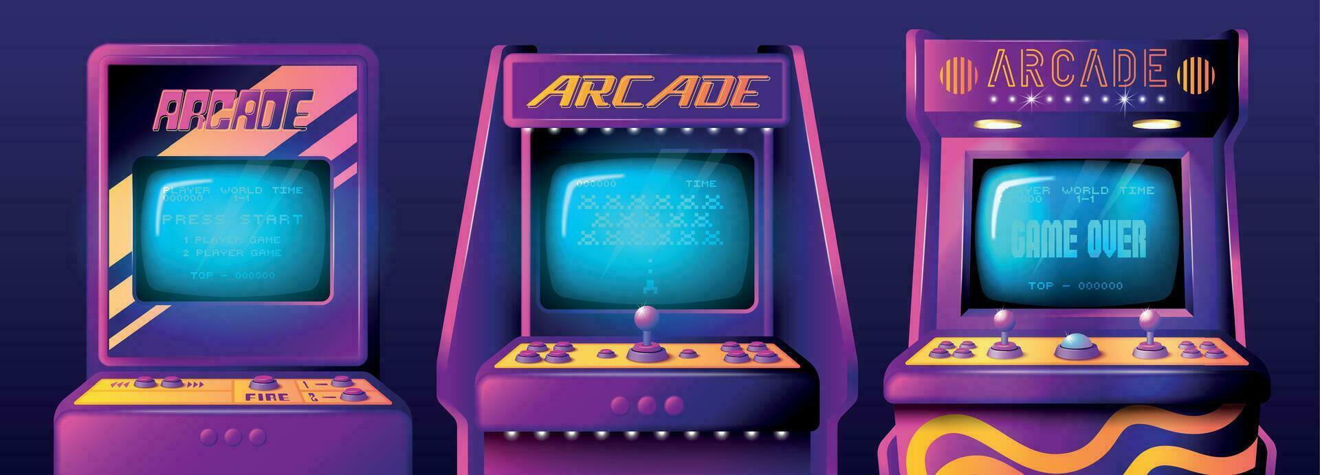1920x691 Retro Arcade Machines Composition